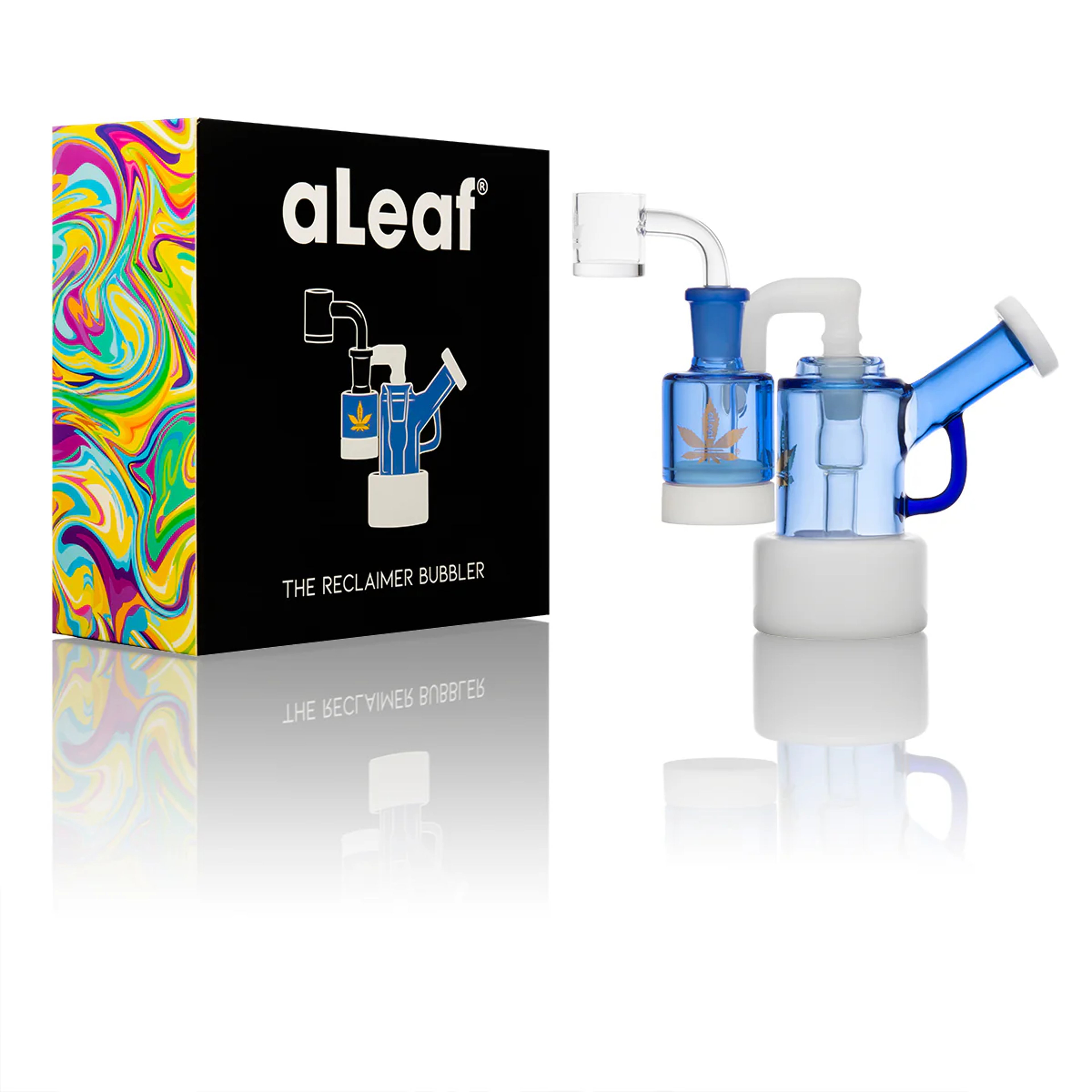 Preview pic of aLeaf Reclaimer Bubbler Mini Rig Blue 5”