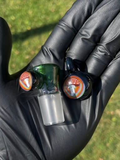Preview pic of Green stardust mushroom slide & pendant 🍄