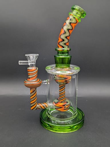 Preview pic of 10" WORKED GLASS INCYCLER BONG