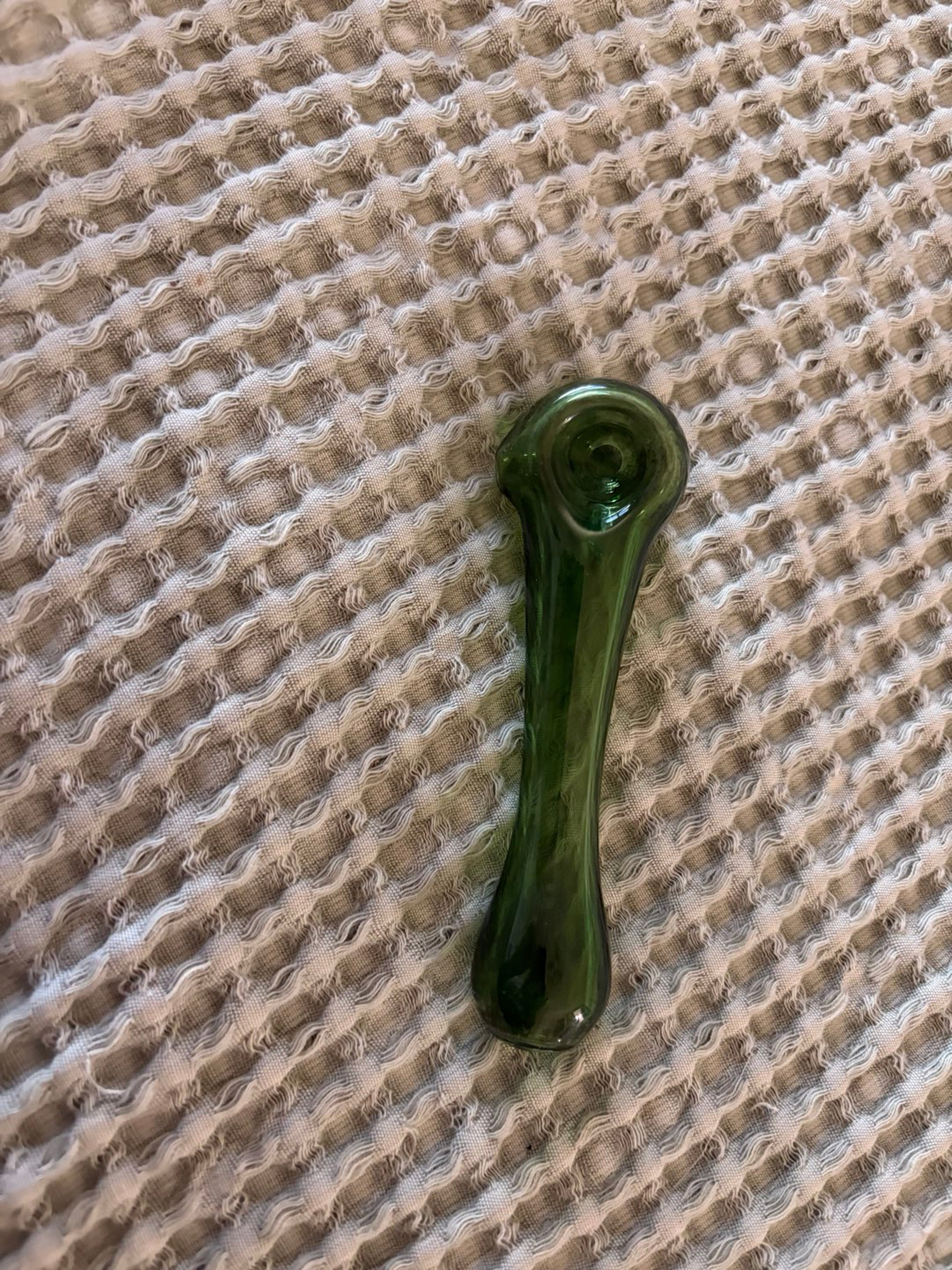Preview pic of Dark green glass pipe | clearance cheap pipe