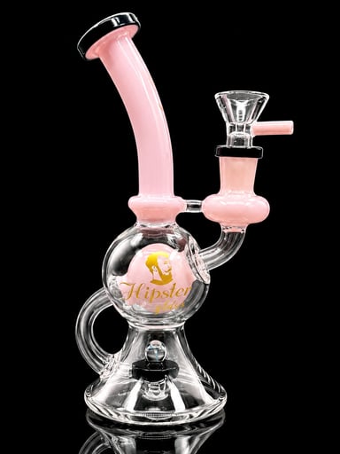 Preview pic of 7.5” Pink Hipster Borosilicate Glass Bong – Elegant Water Pipe with 14mm Bowl