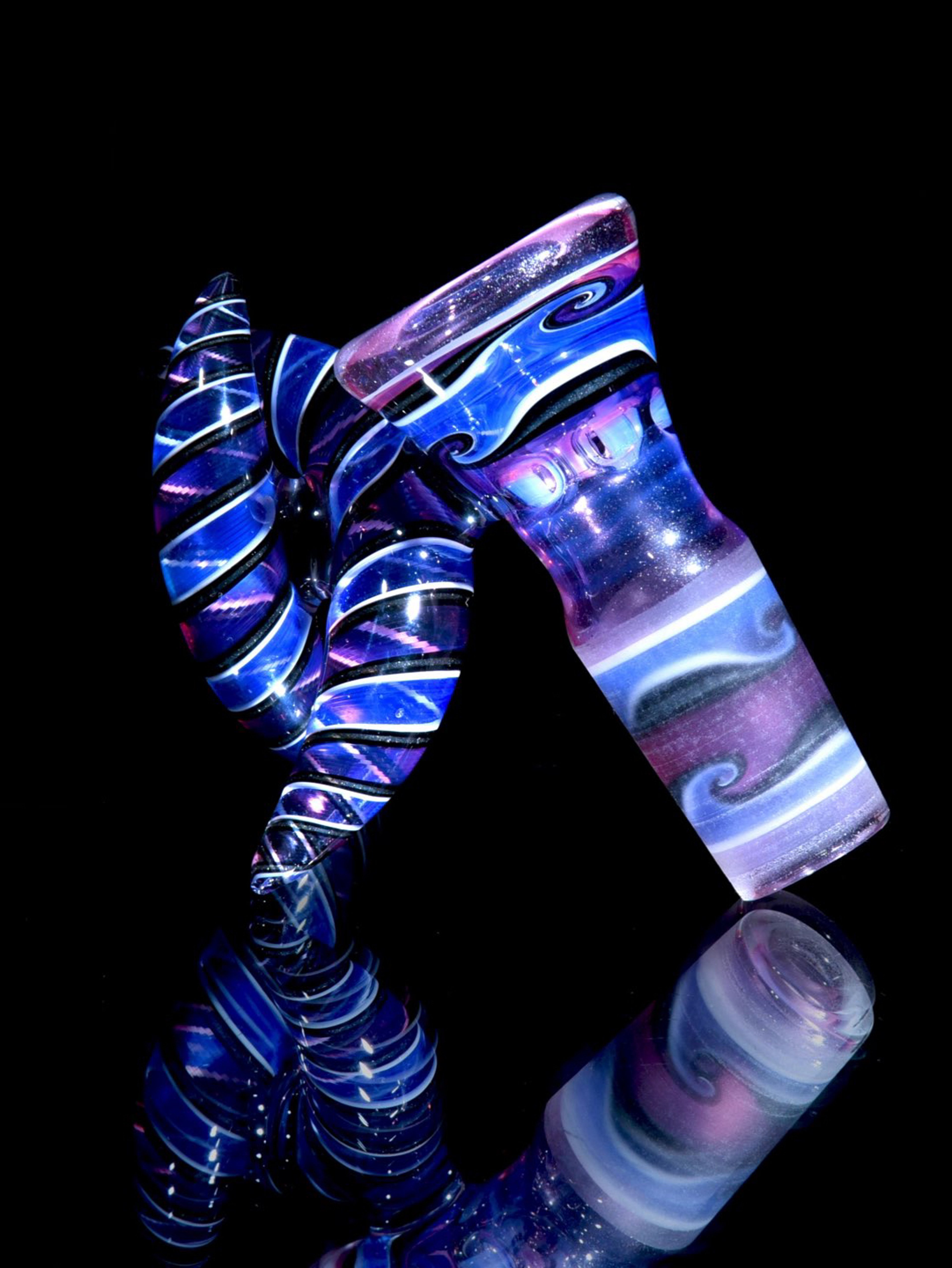 Jake C - Fully-Worked Royal Jelly/Neptune/Moonstone Reversal 4-hole Slide w/ Double Crescent Handle - 18mm Male image 0