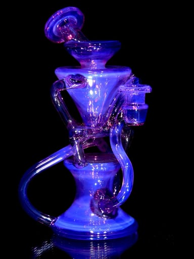Preview pic of Capt’n Cronic - Full-size Faceted Tetrahedron Ladder Triple Double Floating Recycler #1 - Royal Jelly - 10mm Female