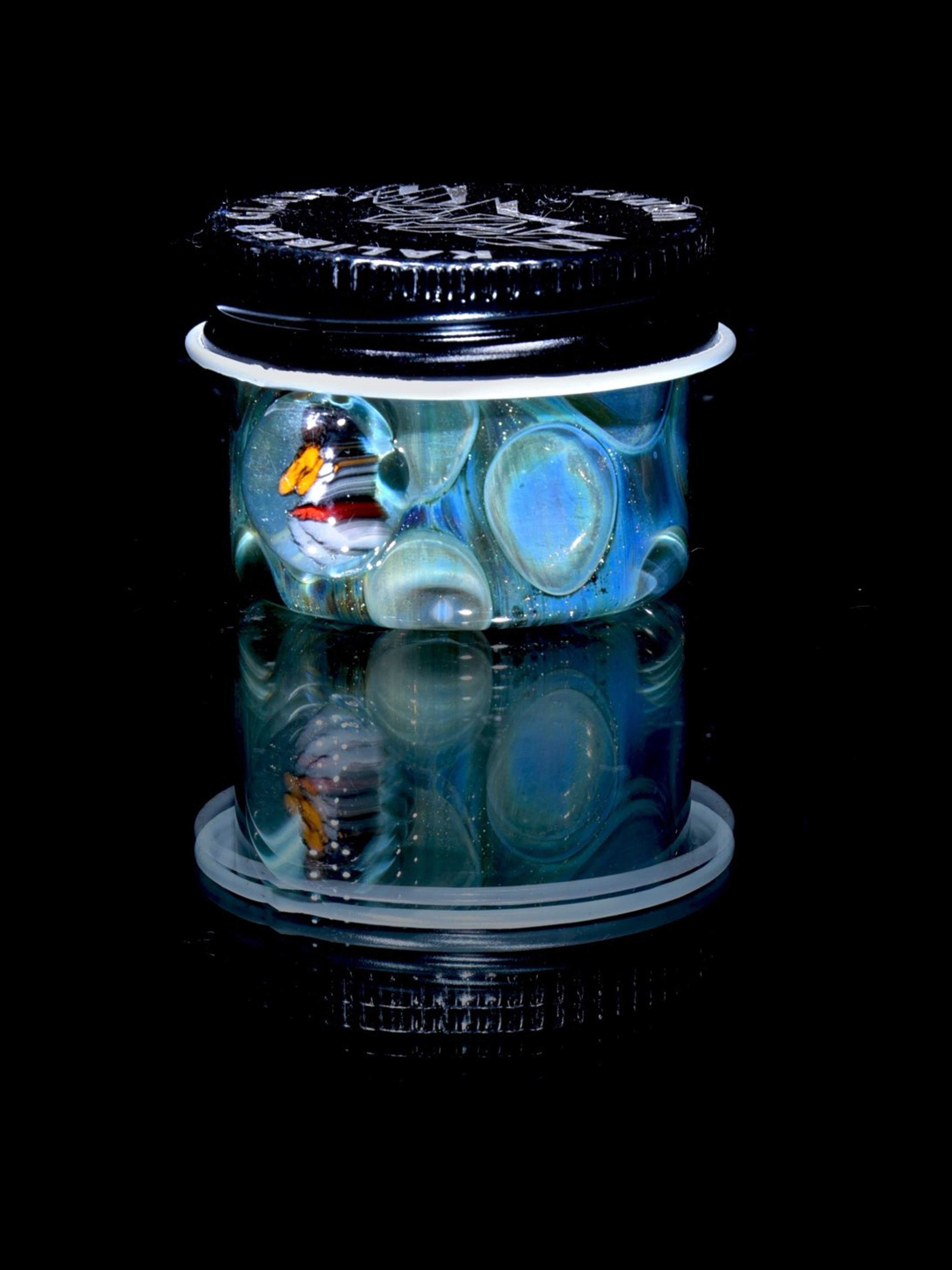 Preview pic of Josh Kaliber - Lidded Airtight Baller Jar -  Honeycomb w/ Millie attachment