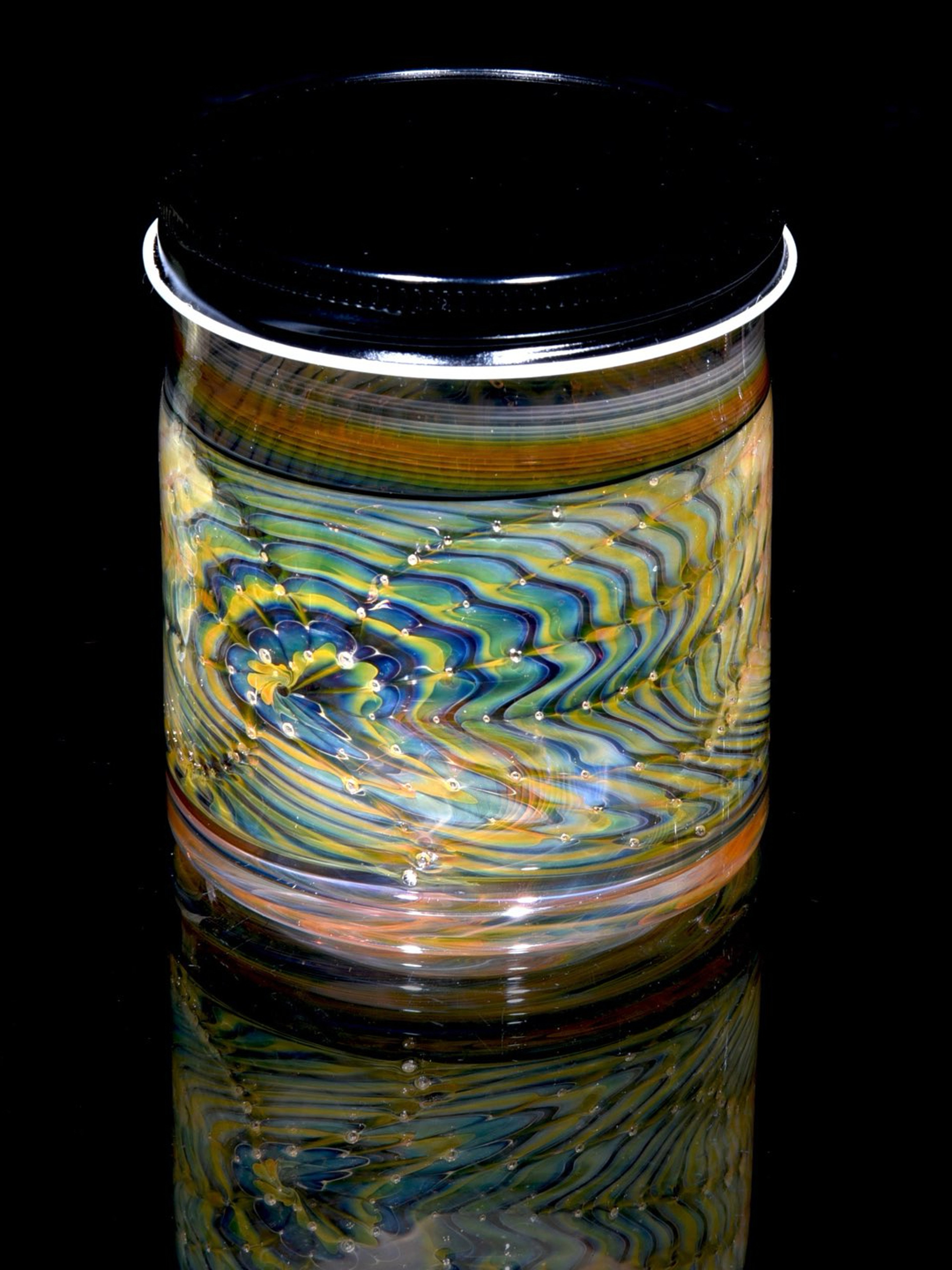 Preview pic of Josh Kaliber - Lidded Airtight XL Baller Jar - Bubbletrap Wrap & Rake w/ Swirl Base