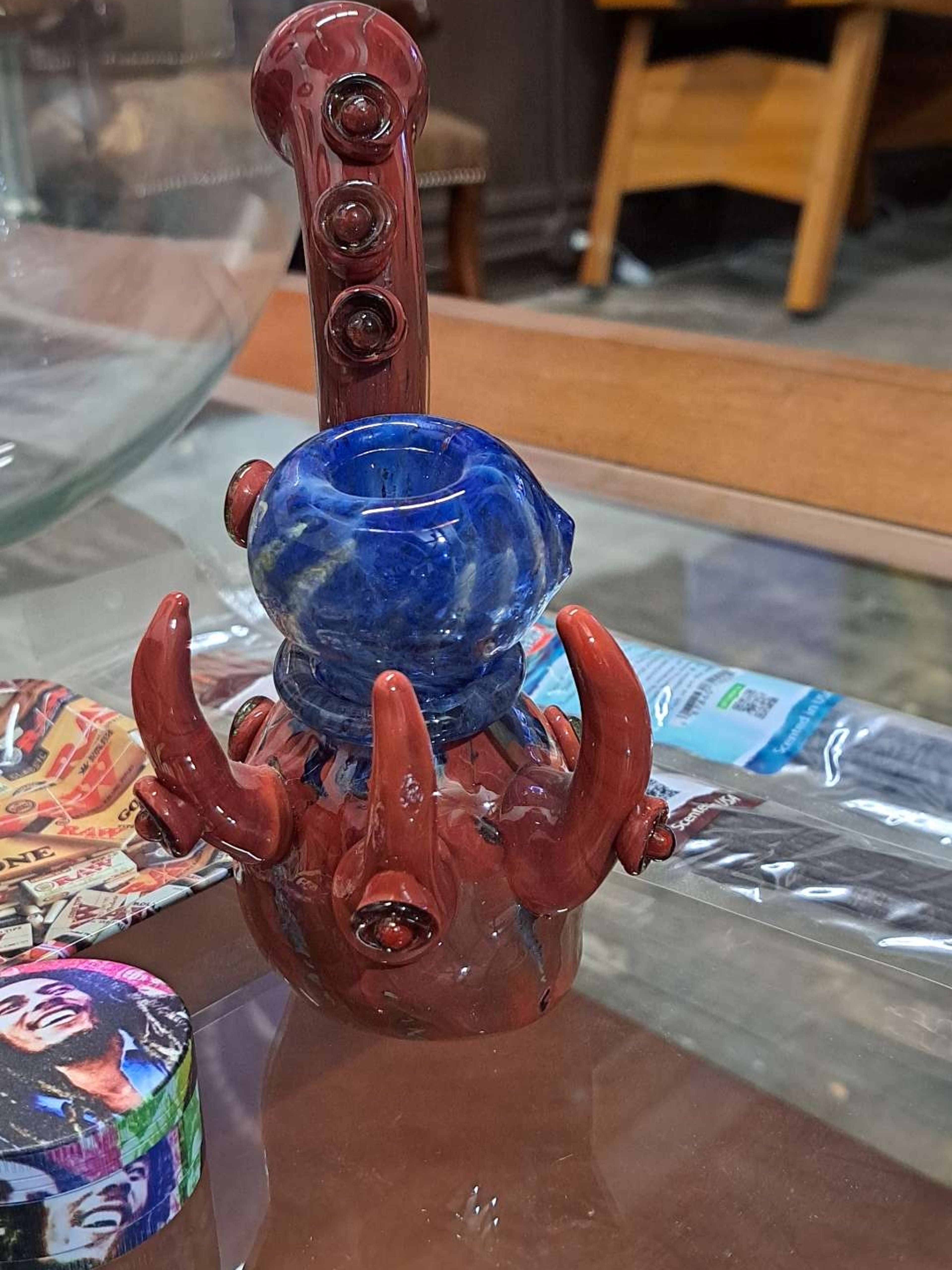 Preview pic of Blue and  burgundy bubbler