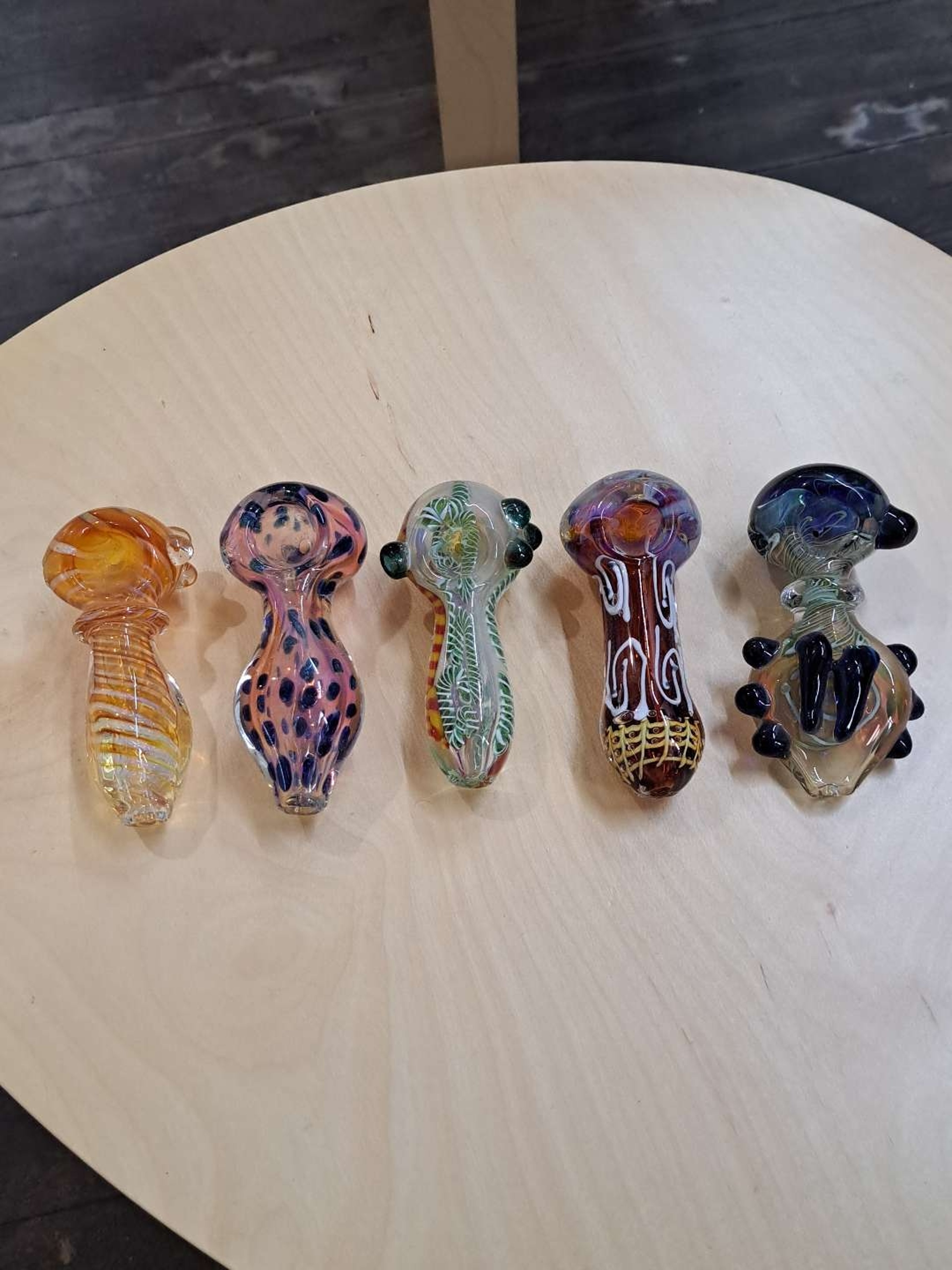 Preview pic of Lot of 5 Heavy Art Glass Pieces Random Assotment
