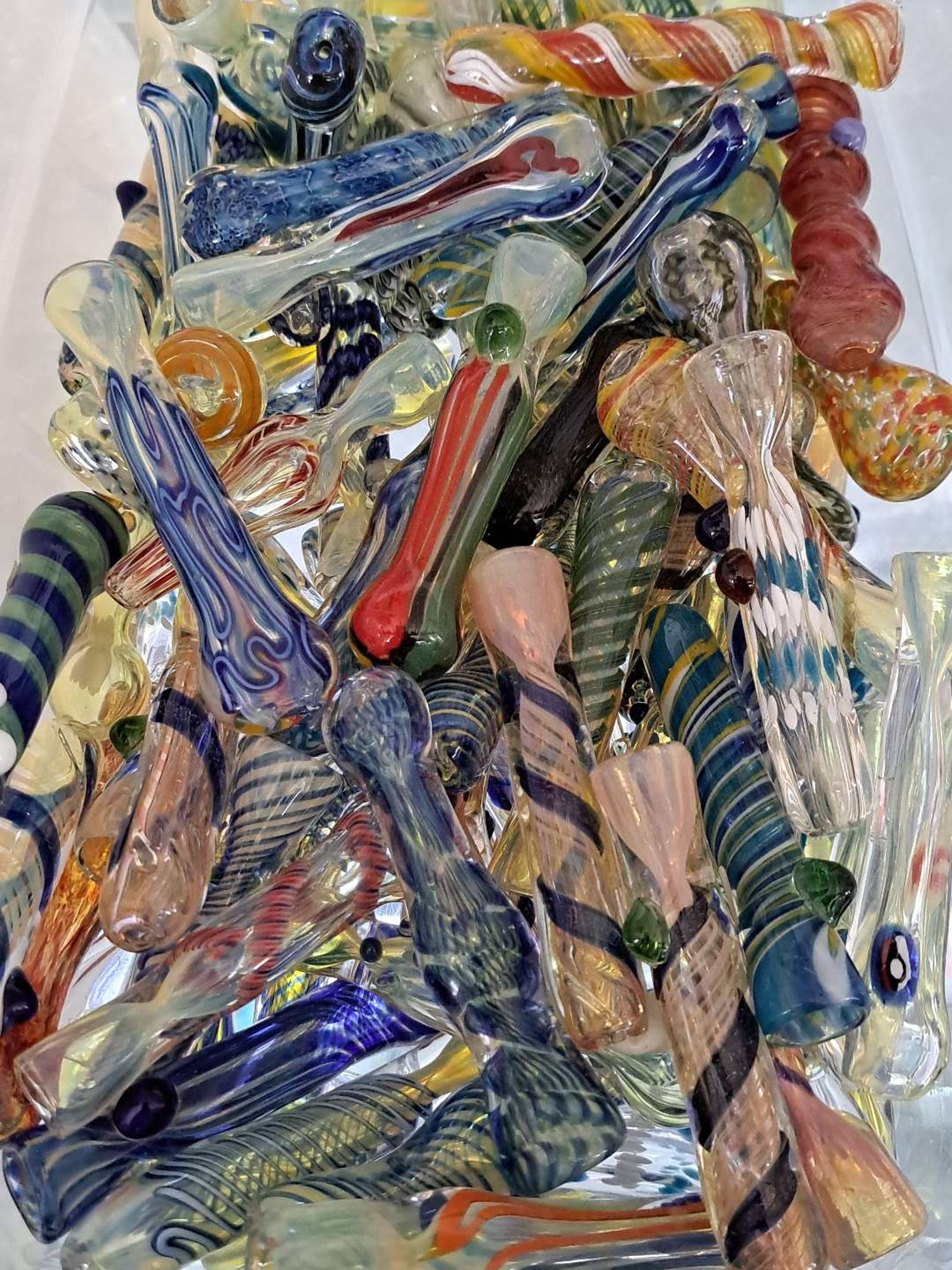 Preview pic of Assorted Chillums All Heavy Glass and Hand Made 5