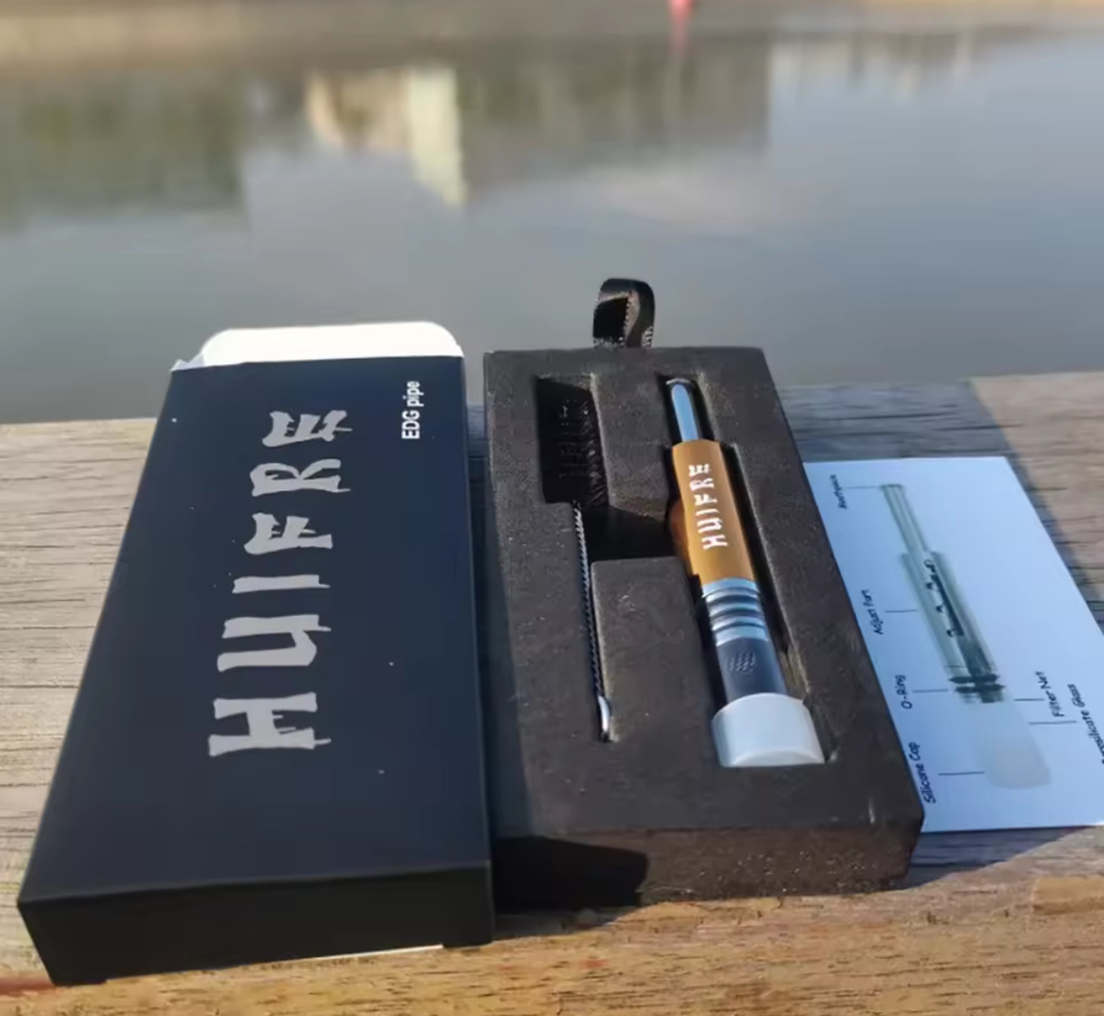 Preview pic of EDG glass blunt Retractable Pipe Piston Glass Tube