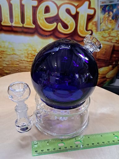 Preview pic of Blue Globe Water Pipe You Choose Bowl or Banger