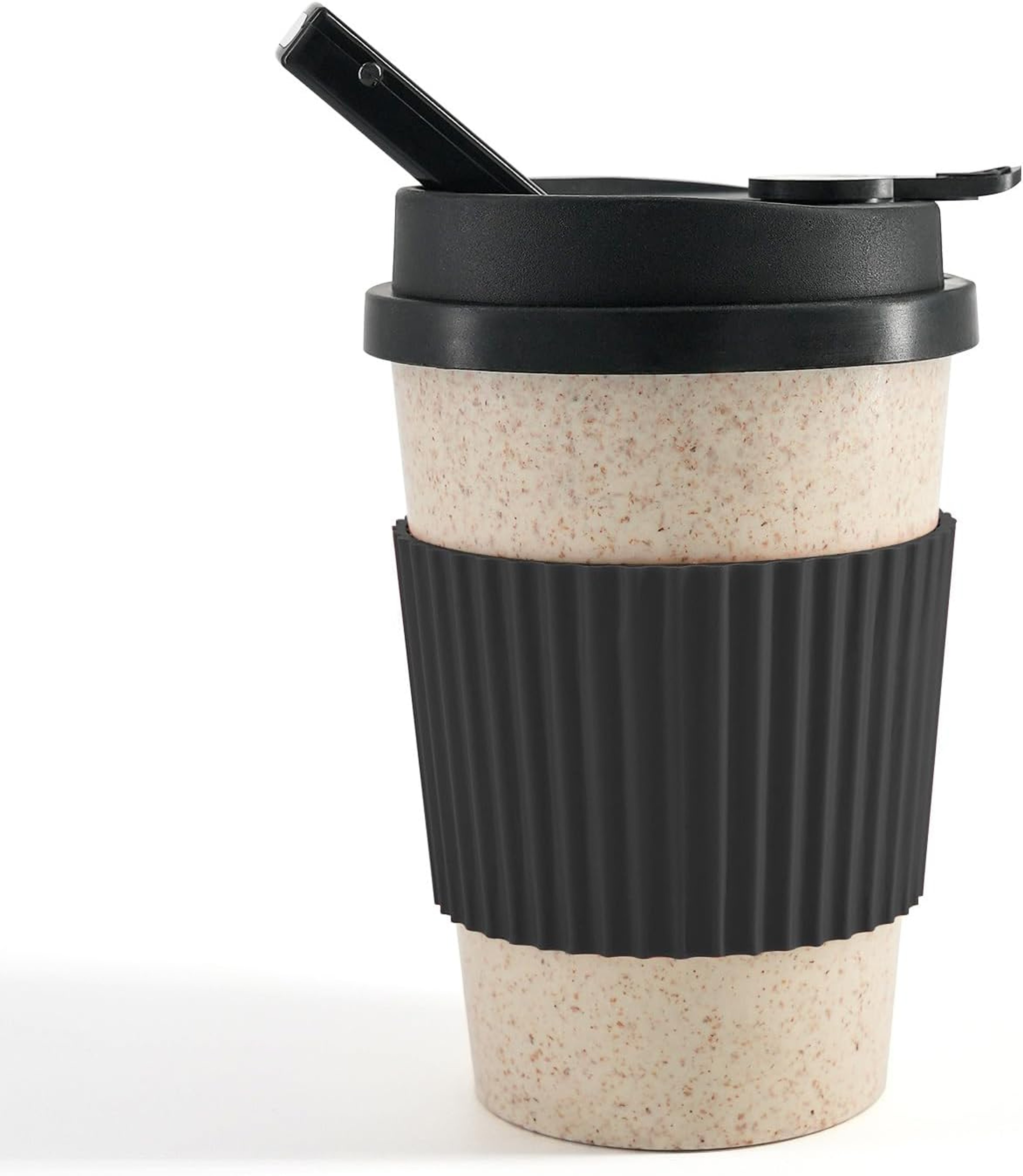 Preview pic of Portable Coffee Cup with Ceramic Bowl  & High Temp Silicone Tobacco Water Pipe