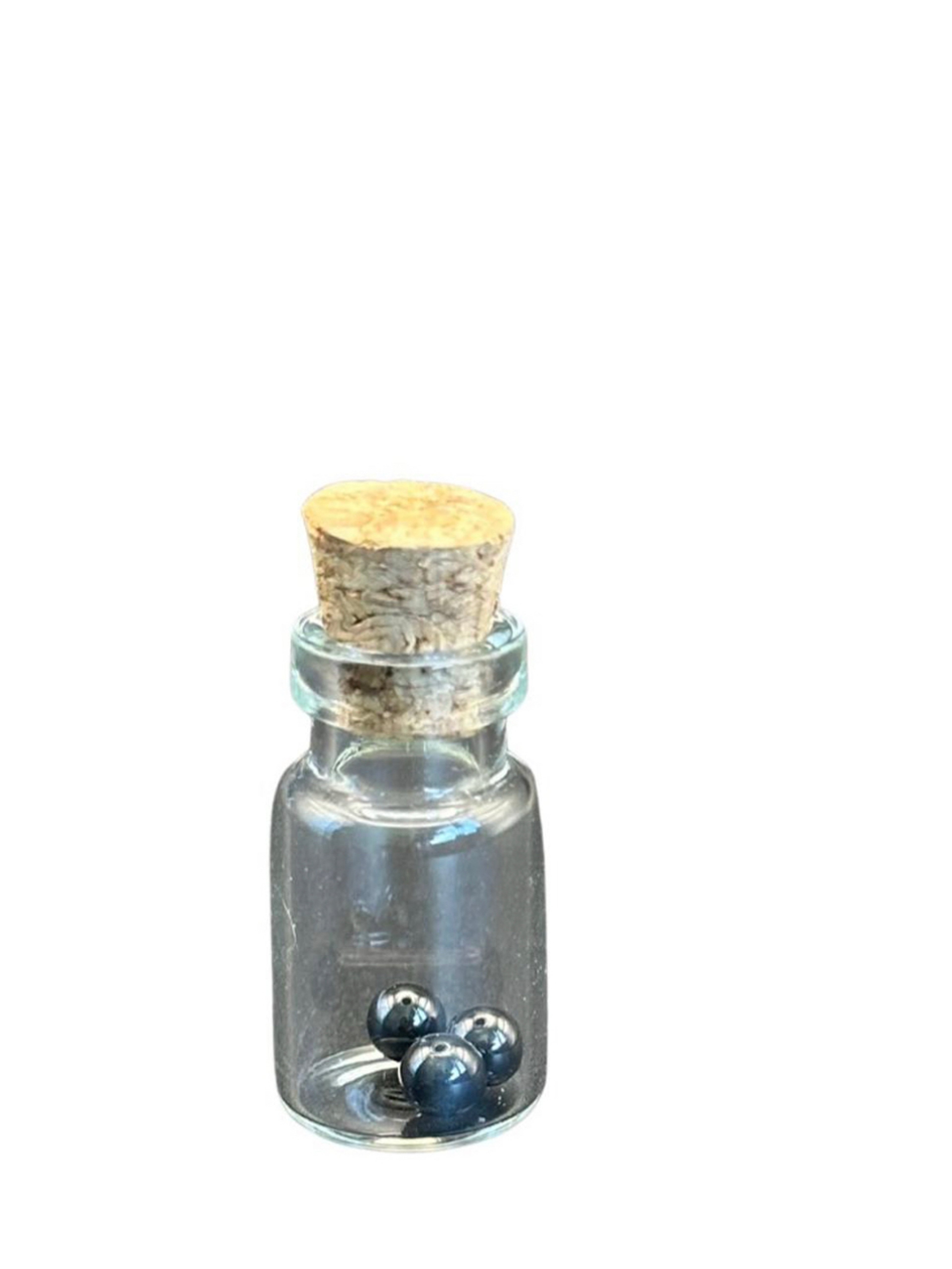 Preview pic of 2x 3mm and 2x 4mm Silicon carbide pearls for Justin