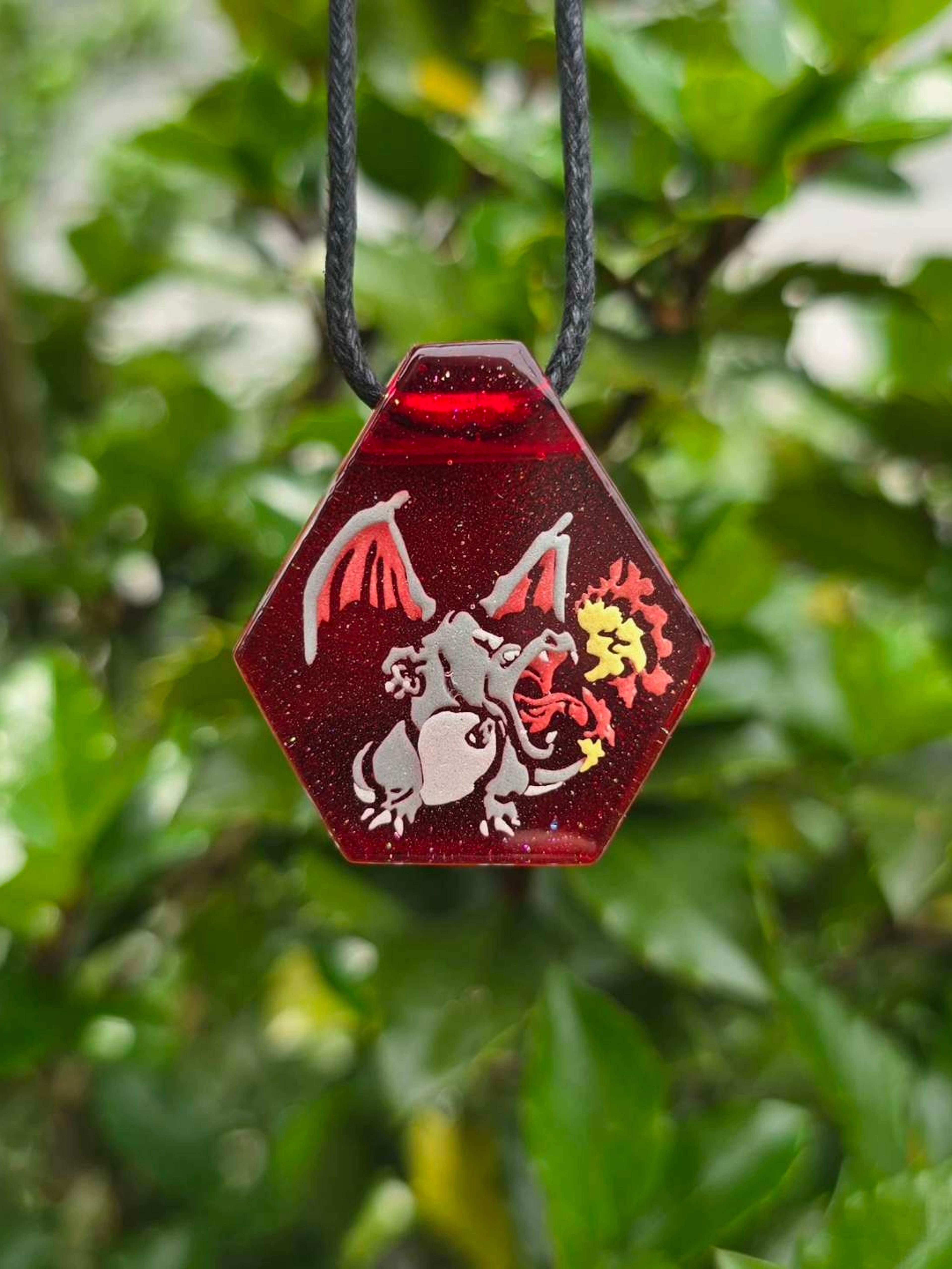 Preview pic of Shiny Charizard Layered Glow Pendant