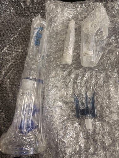 Preview pic of Tag glass water pipe 3pc set new/unused