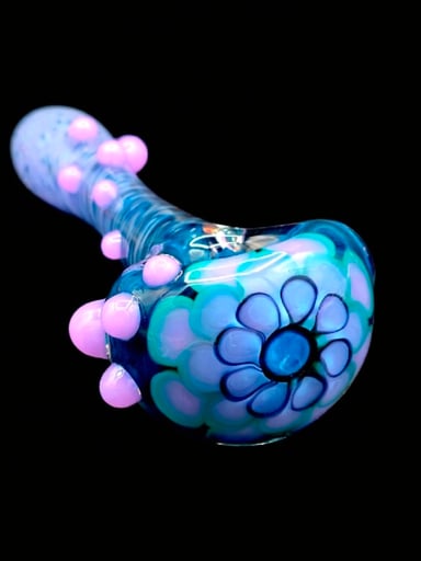 Preview pic of Large Blue X Purple Dotstack Glass Pipe