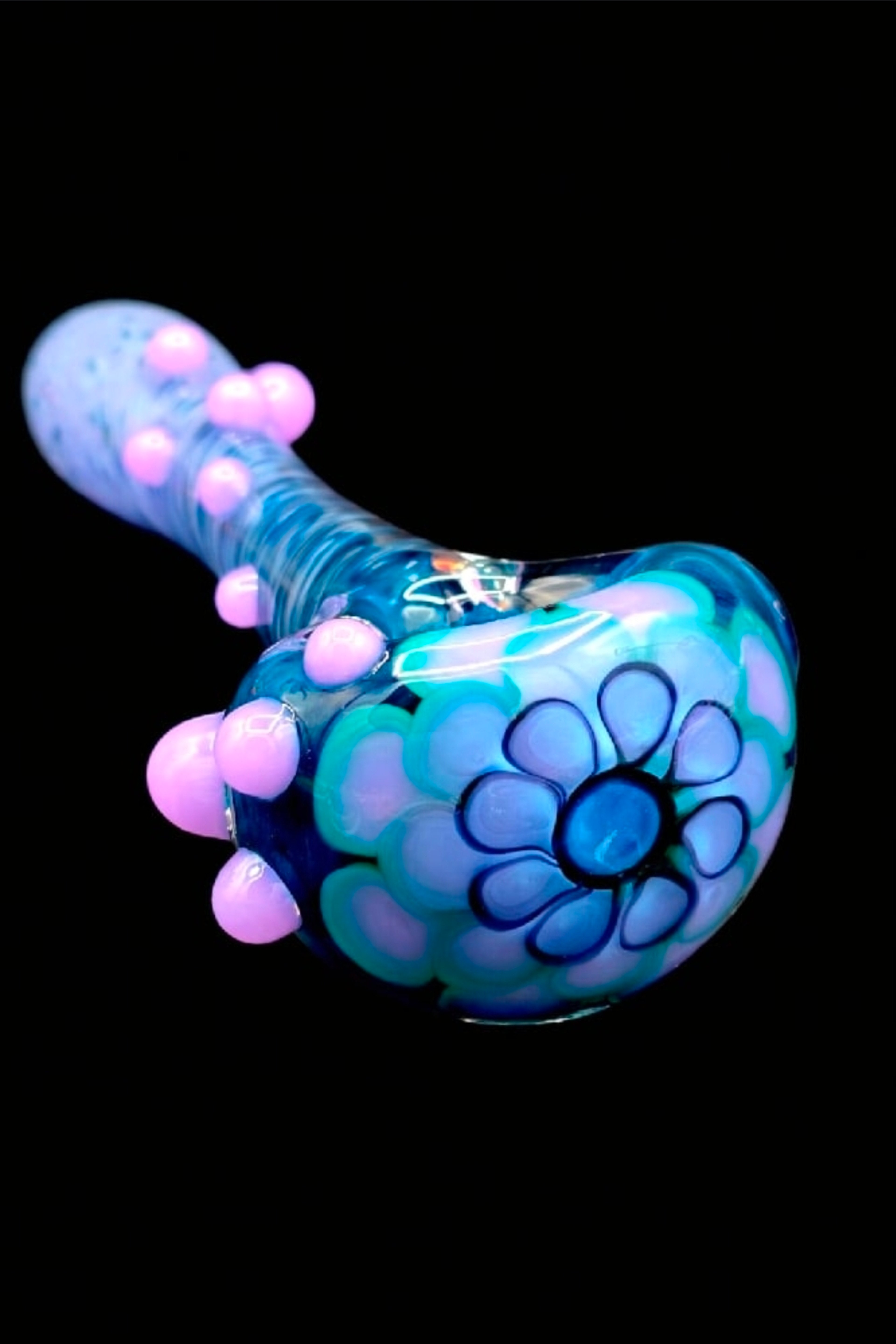 Preview pic of Large Blue X Purple Dotstack Glass Pipe