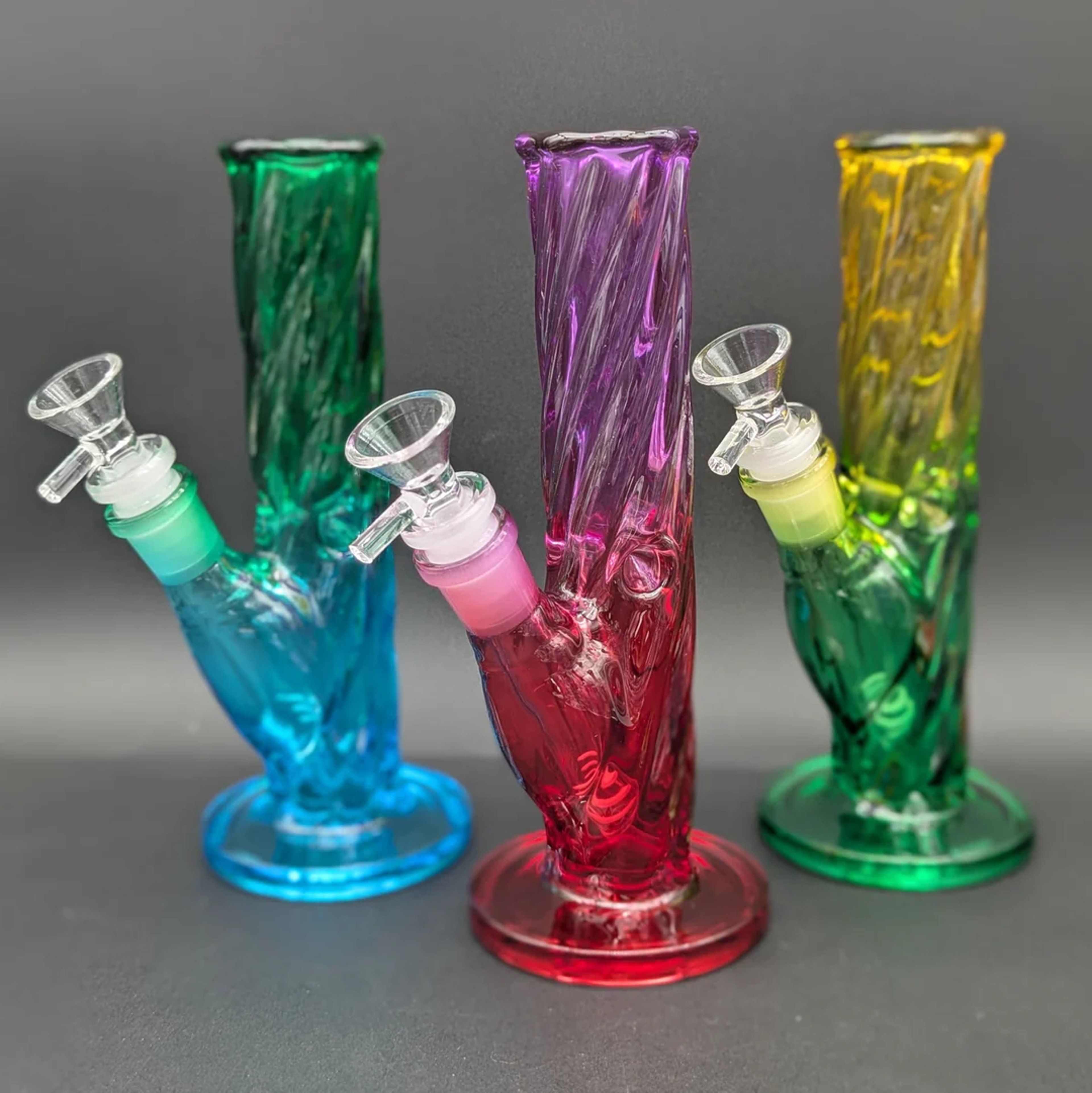 Preview pic of 8" TWISTED MULTI COLOR STRAIGHT TUBES