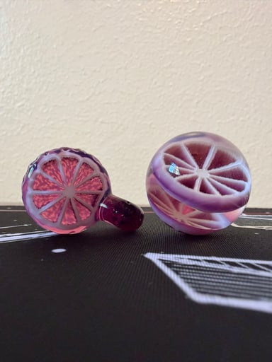 Preview pic of Lyons Mini Purple Full Slice Pendant with Matching Double Millie Mib