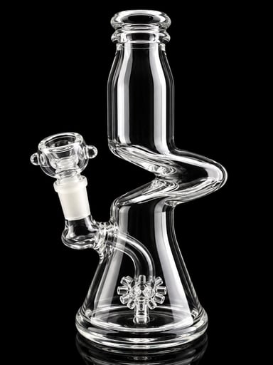 Preview pic of 8.5” Clear Recycler Bong with 10-Arm Tree Perc – Thick Glass Water Pipe w/ 14mm Bowl