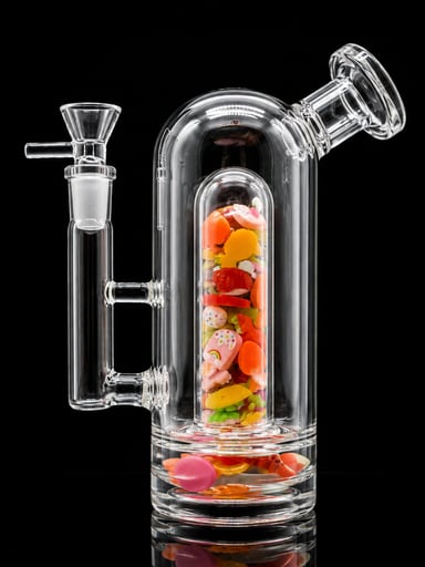Preview pic of 8” Candy Tower Straight Tube Bong – Thick Glass Water Pipe with 14mm Bowl