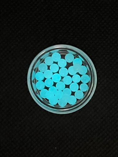 Preview pic of (2)4mm glow in the dark terp pearls for puffco peak, peak pro, proxy, dr. Dabber switch all e rig setups