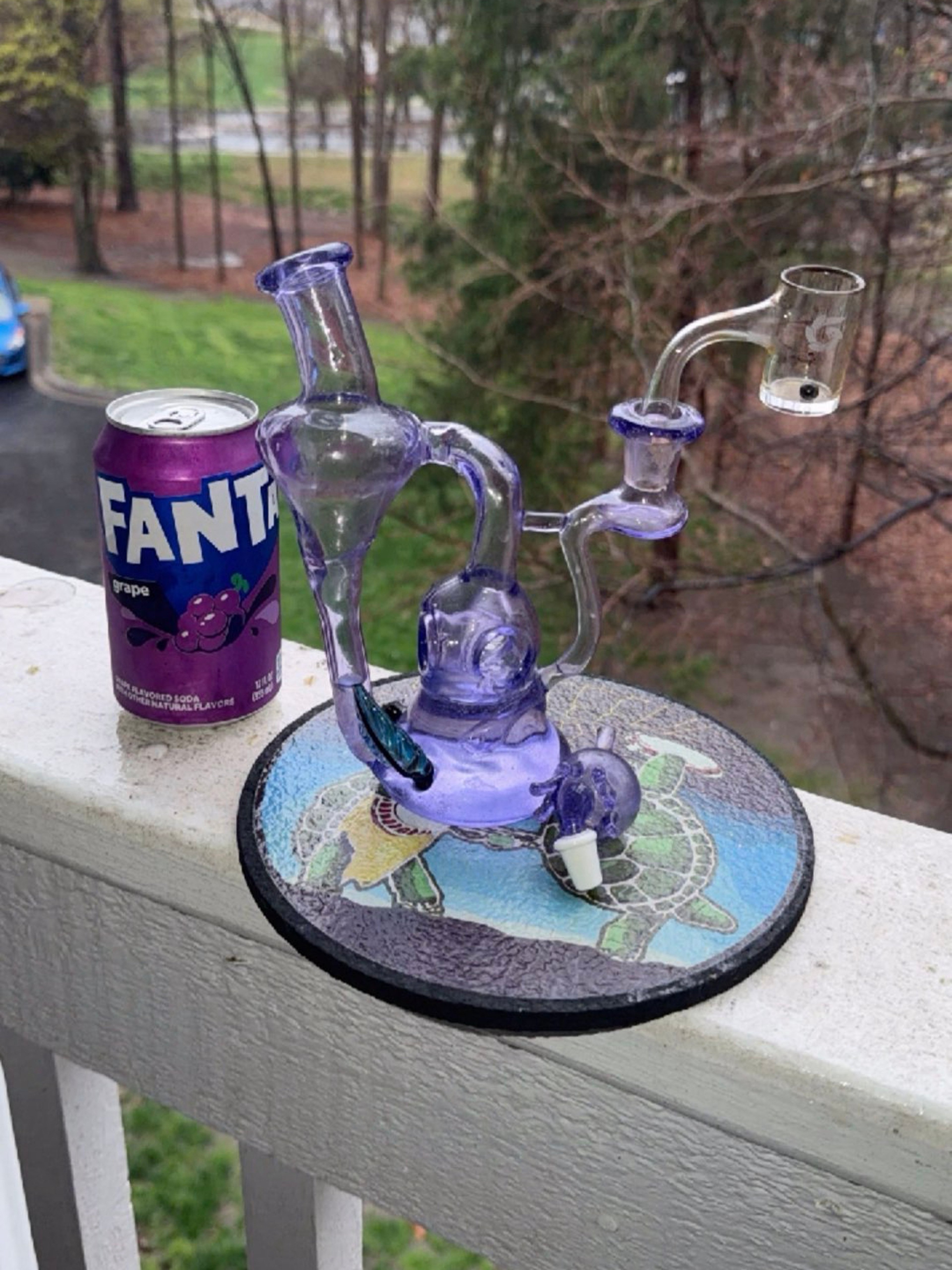 Preview pic of Purple Recycler makes a tornado function- comes with 2 Pulsar bangers,matching set bubble cap/ glass picks