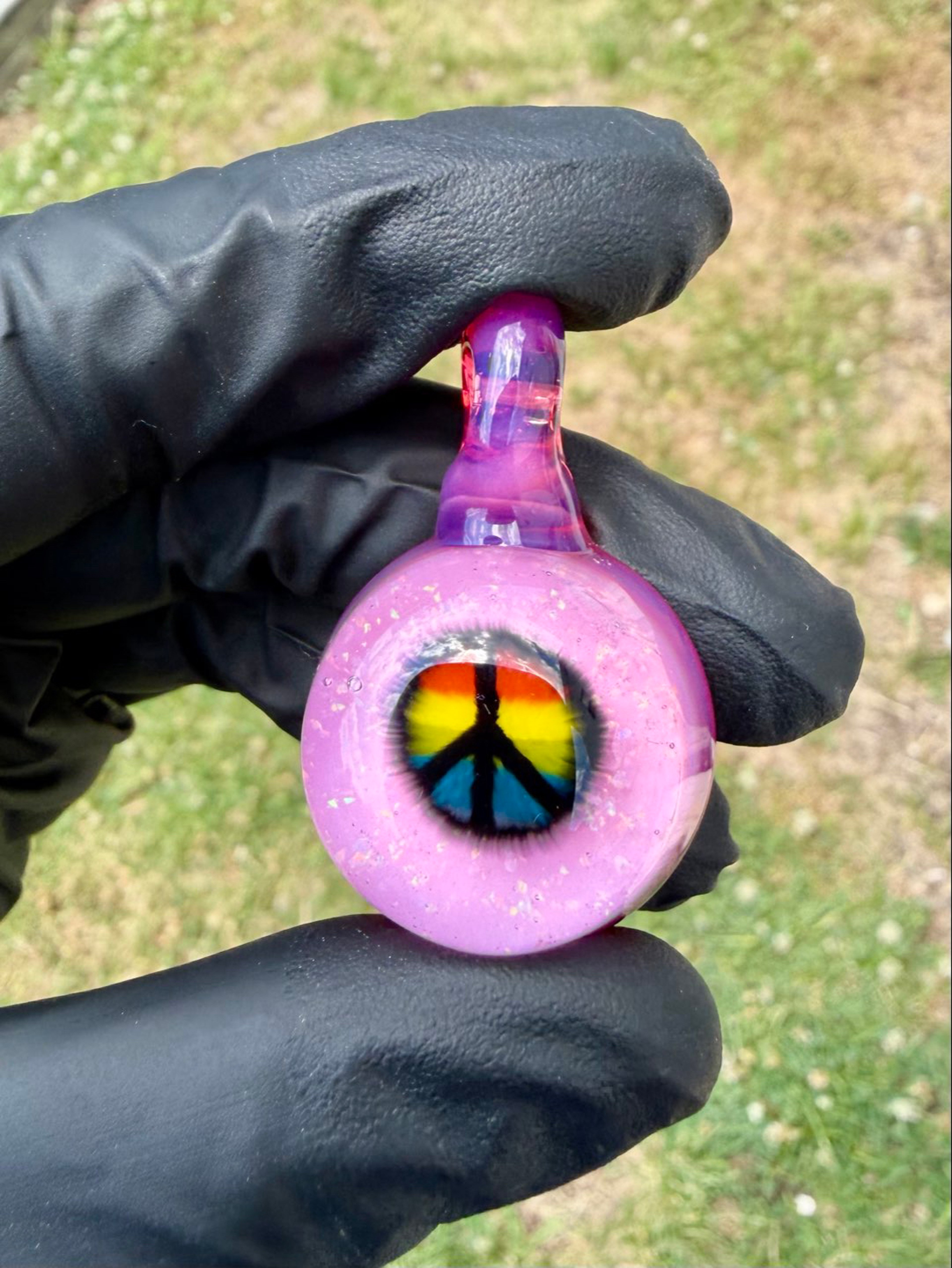 Preview pic of Peace sign crushed opal & karmaline