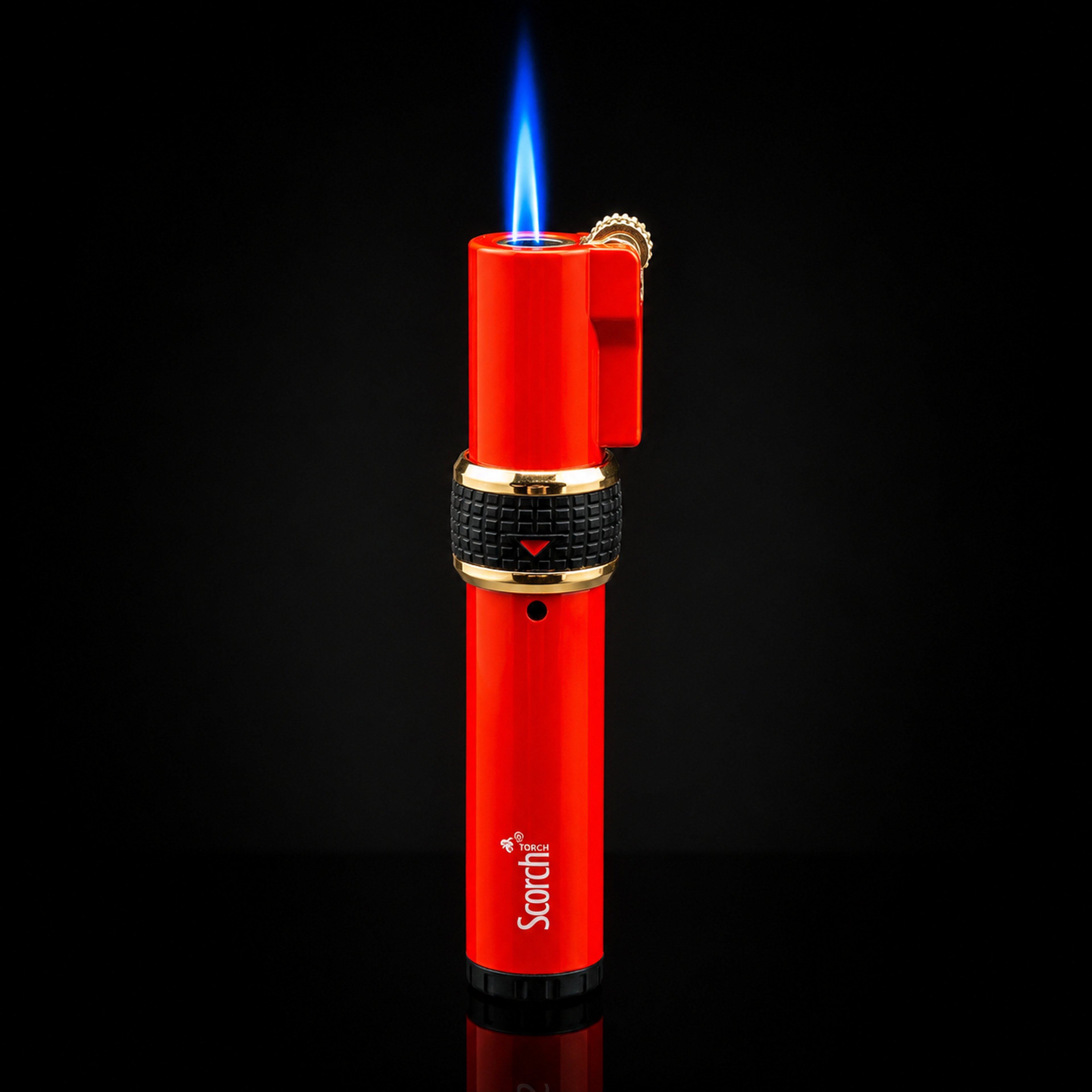 Preview pic of Scorch Torch 61585 Orange Single Jet Flame Butane Torch Lighter with Fuel Window – 3.75”