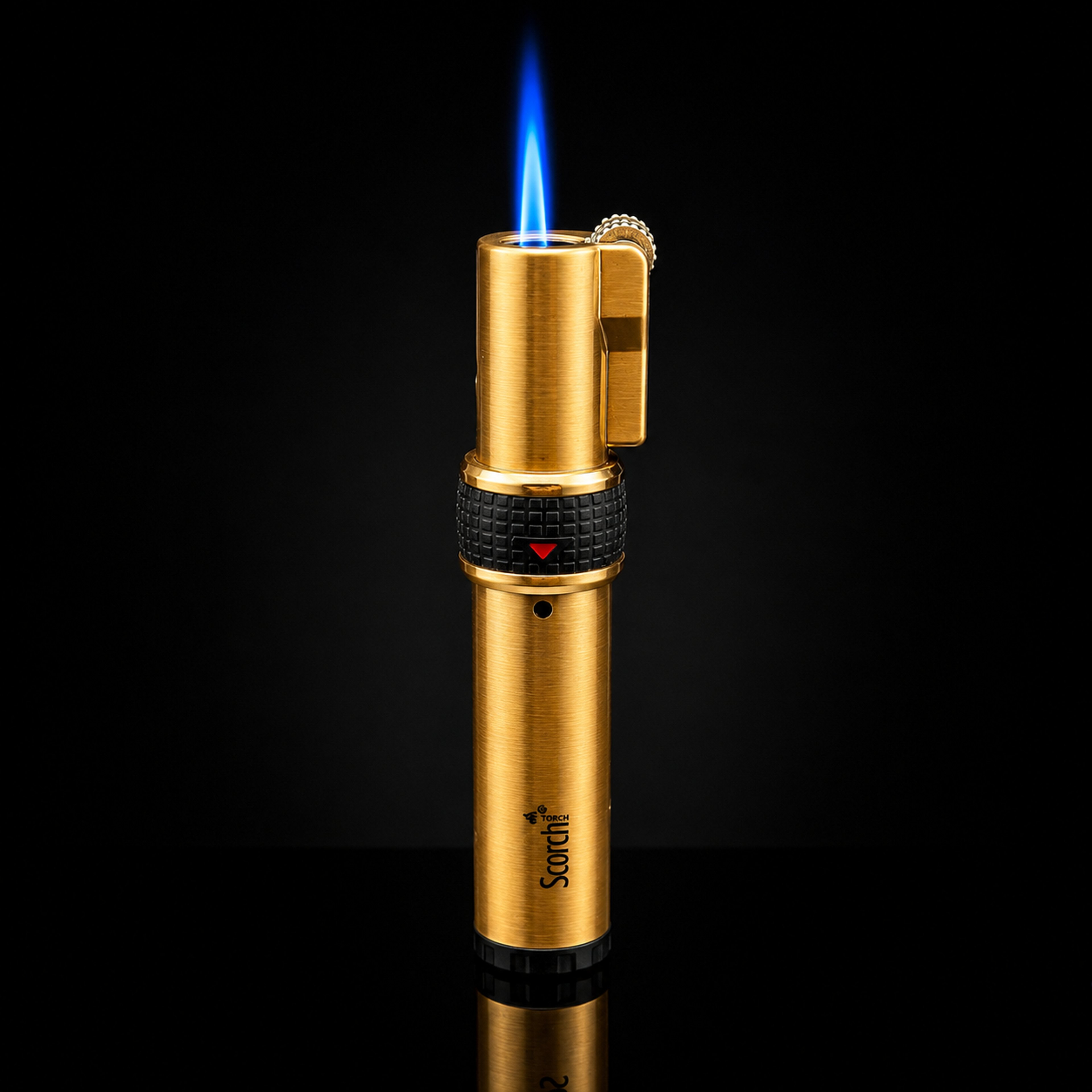 Preview pic of Scorch Torch 61585 Gold Single Jet Flame Butane Torch Lighter with Fuel Window – 3.75”