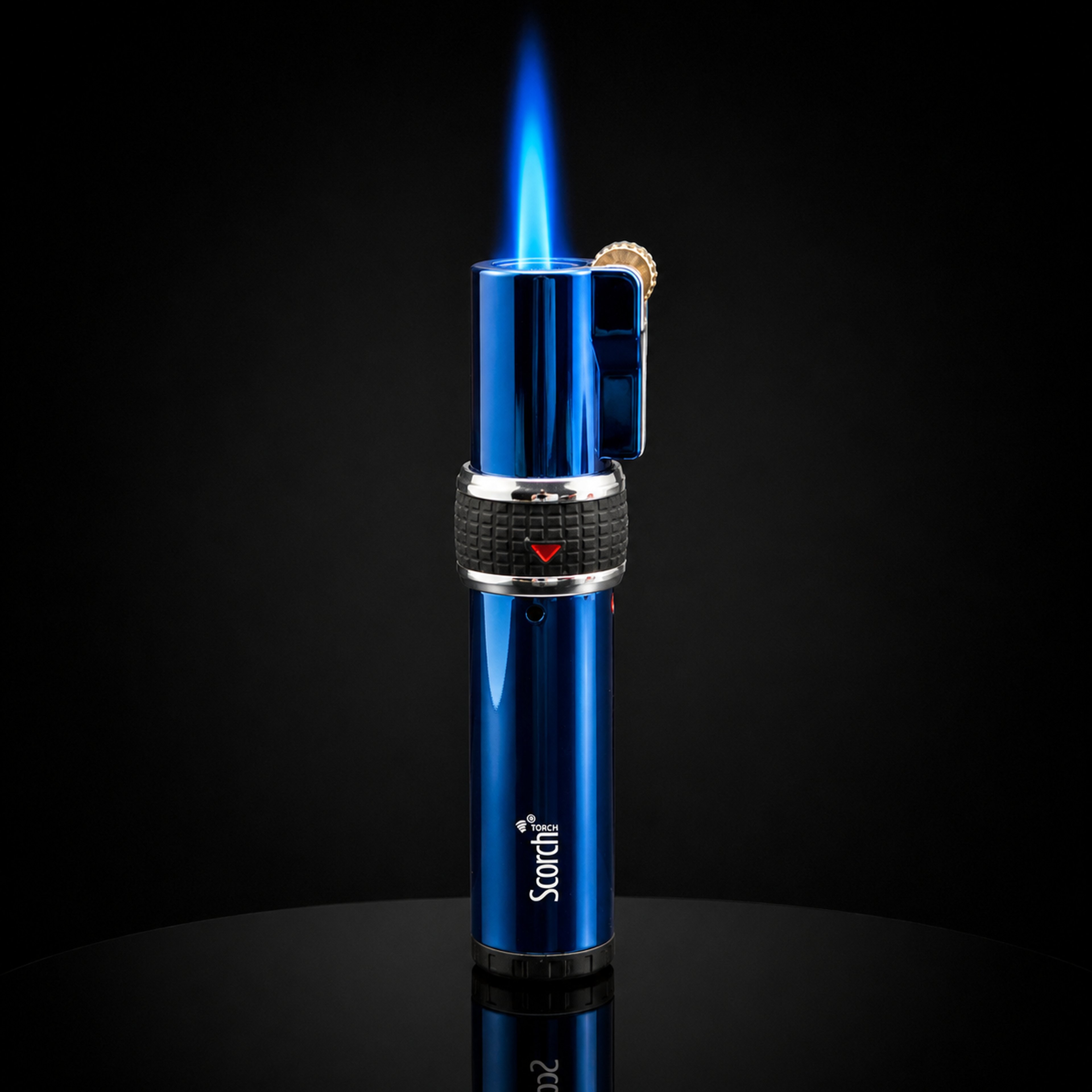Preview pic of Scorch Torch 61585 Blue Single Jet Flame Butane Torch Lighter with Fuel Window – 3.75”