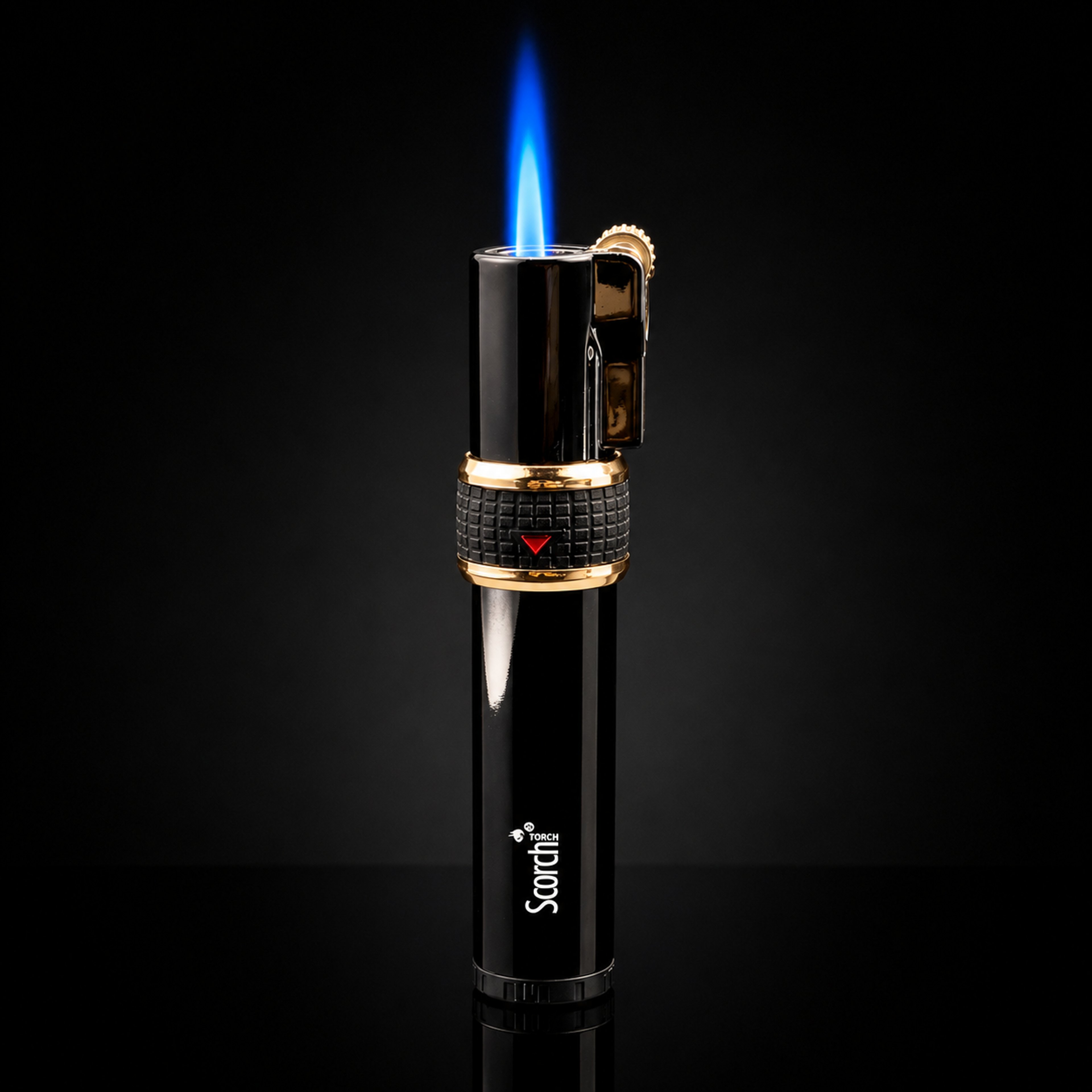 Preview pic of Scorch Torch 61585 Black Single Jet Flame Butane Torch Lighter with Fuel Window – 3.75”