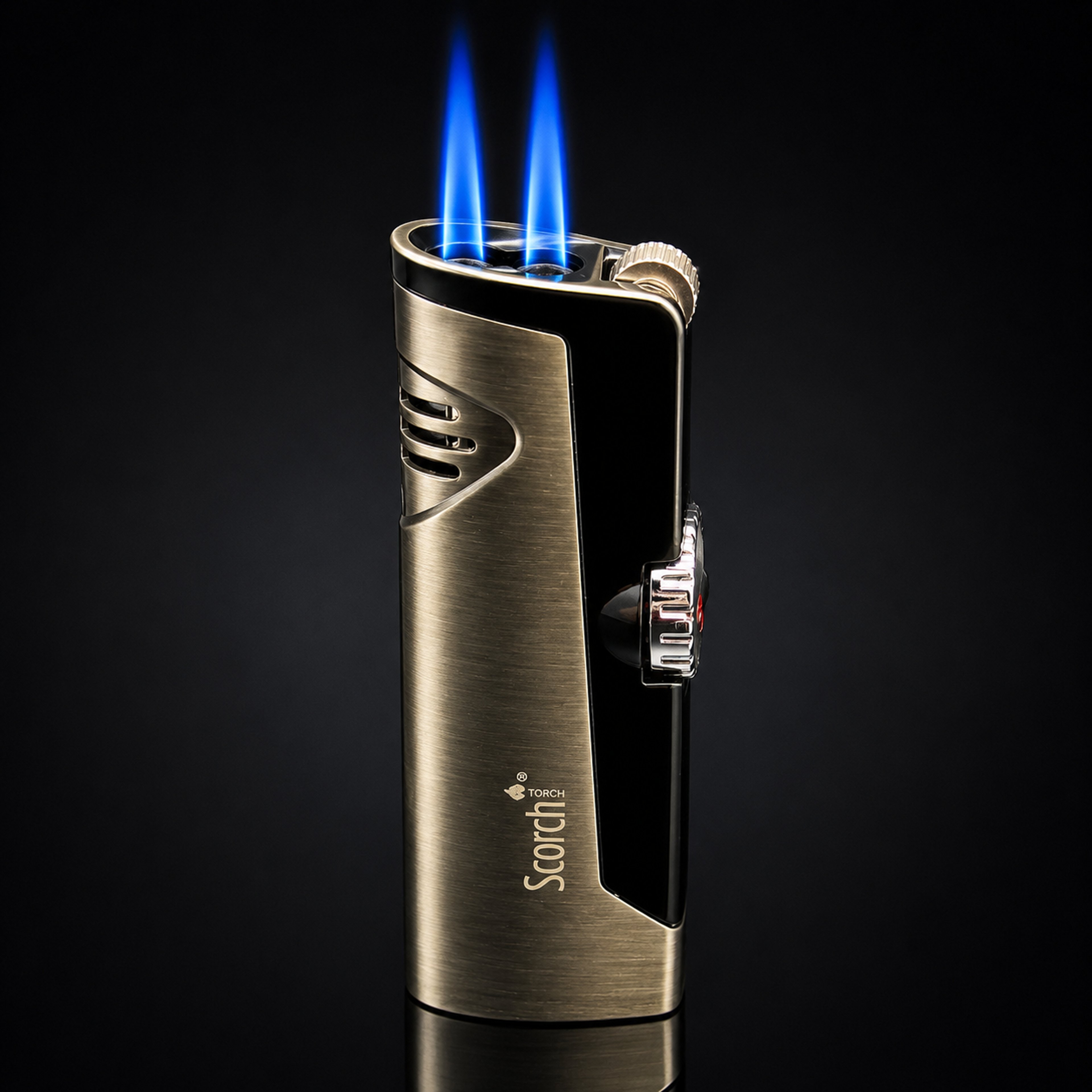 Scorch Torch 61636 Dual Jet Flame Butane Torch Lighter – Gray Metallic Finish – 3.2” image 0