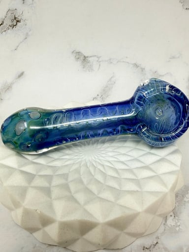Preview pic of 4.5” Cosmic Nebula Blue Smoking Bowl Glass Pipes
