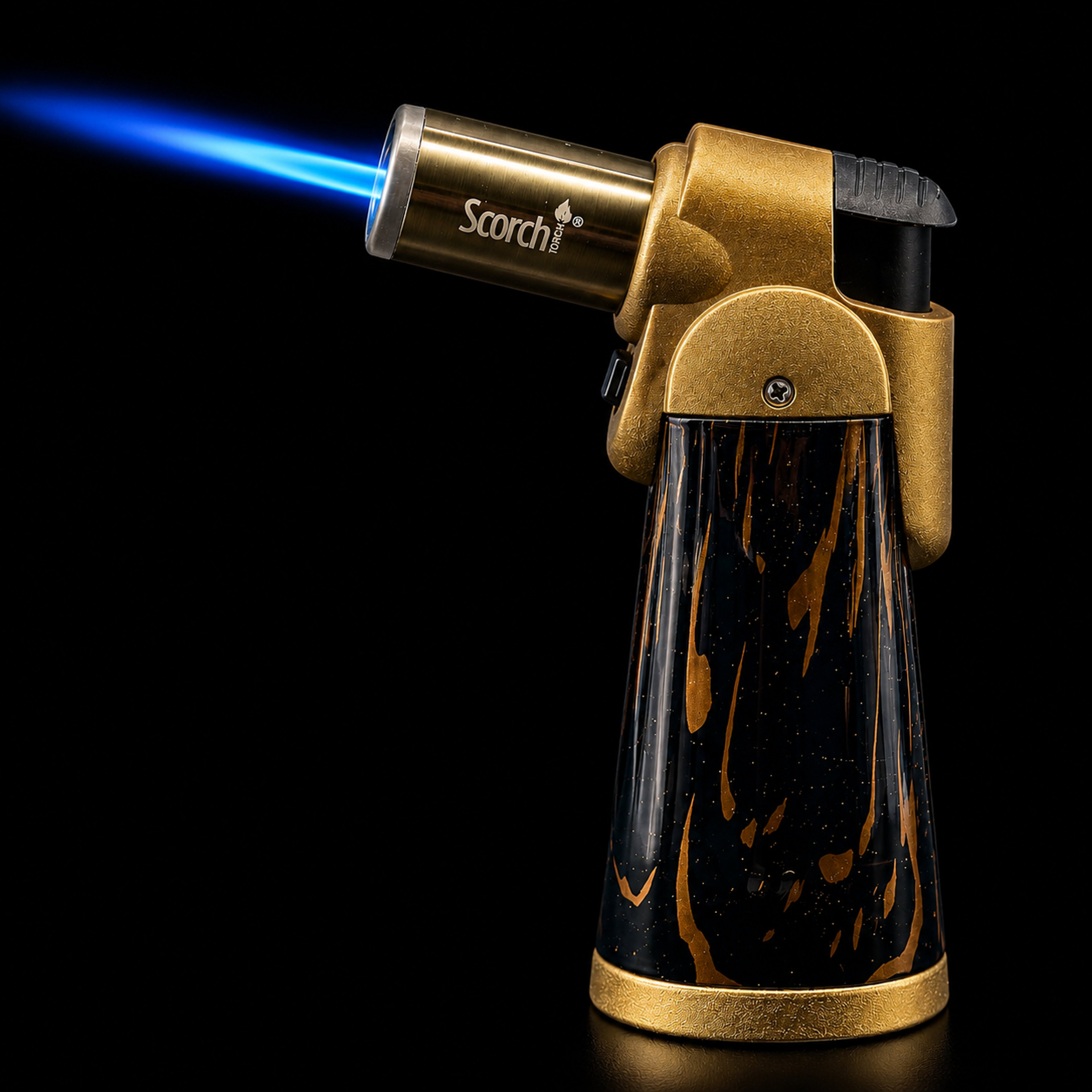 Scorch Micro Table Torch Lighter 61750 – Refillable Butane Jet Flame Torch – Gold & Black image 0
