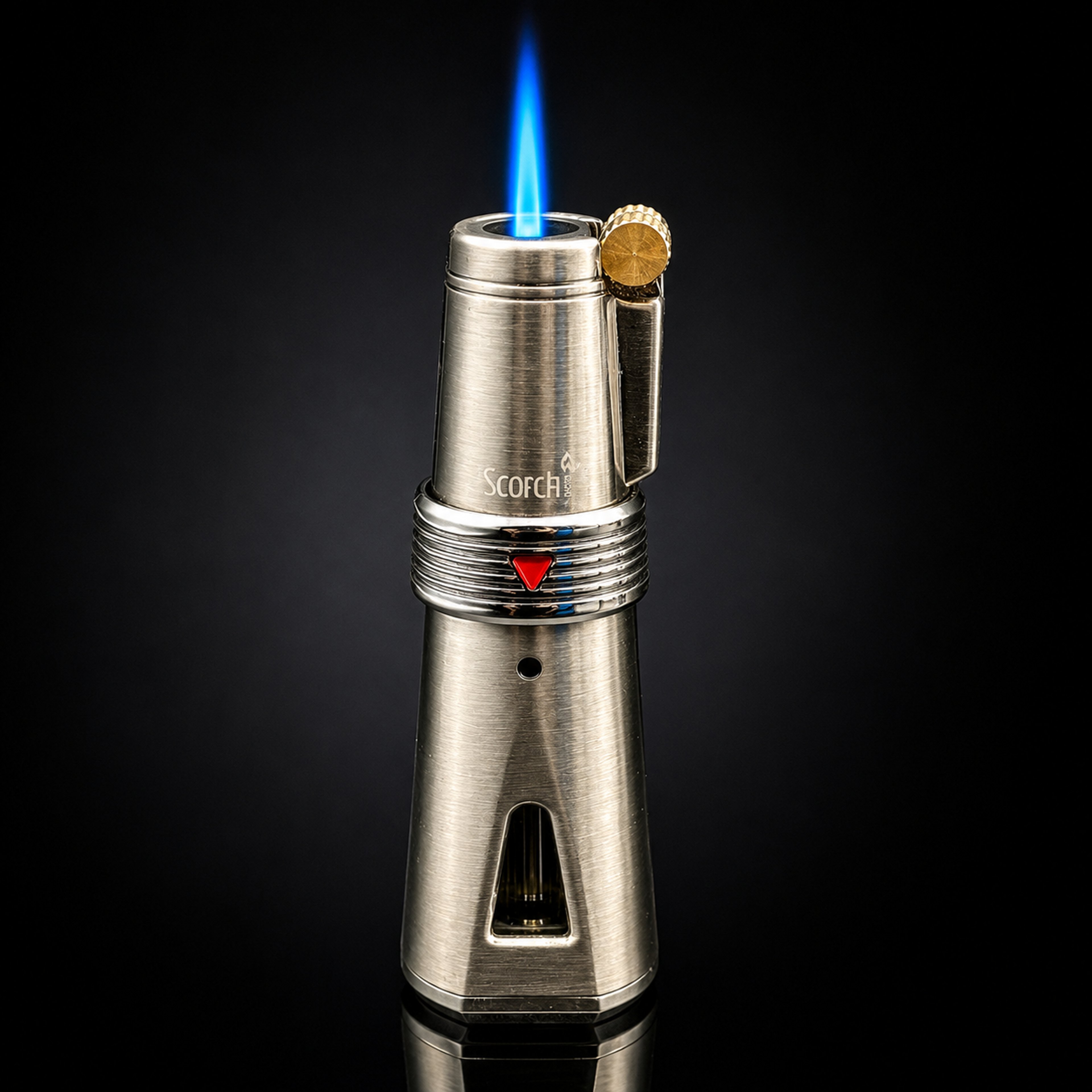SCORCH TORCH 61580 Refillable Butane Storage Torch Lighter – Silver Finish – Single Flame Jet Torch – 3 Inch image 0