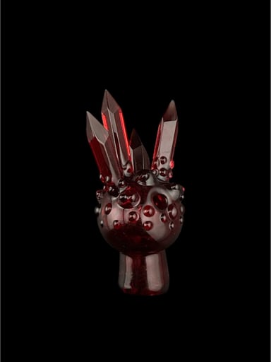 Preview pic of Brand New Based Glass Red Crystal Growth Spinner Bubble Carb Cap