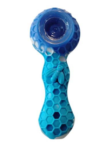 Preview pic of Light Blue & White Honeybee Pipe Storage & Utensil