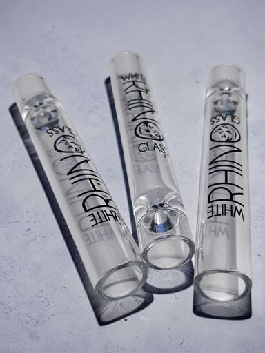 Preview pic of 3 pcs XL White Rhino Glass Chillums 16mm