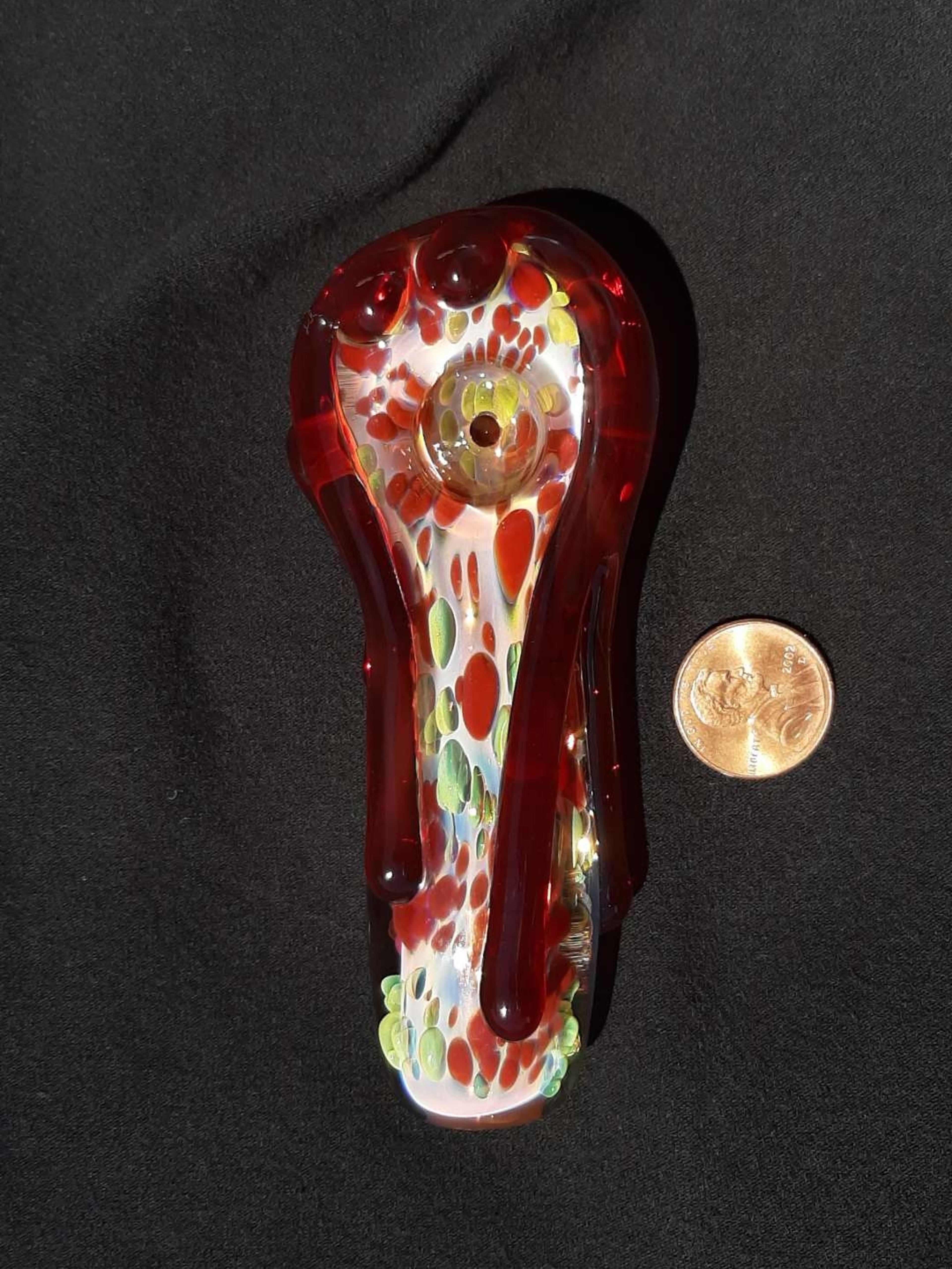 Bloody, inside out, color changing, borosilicate glass pipe.  FREE SHIPPING image 0