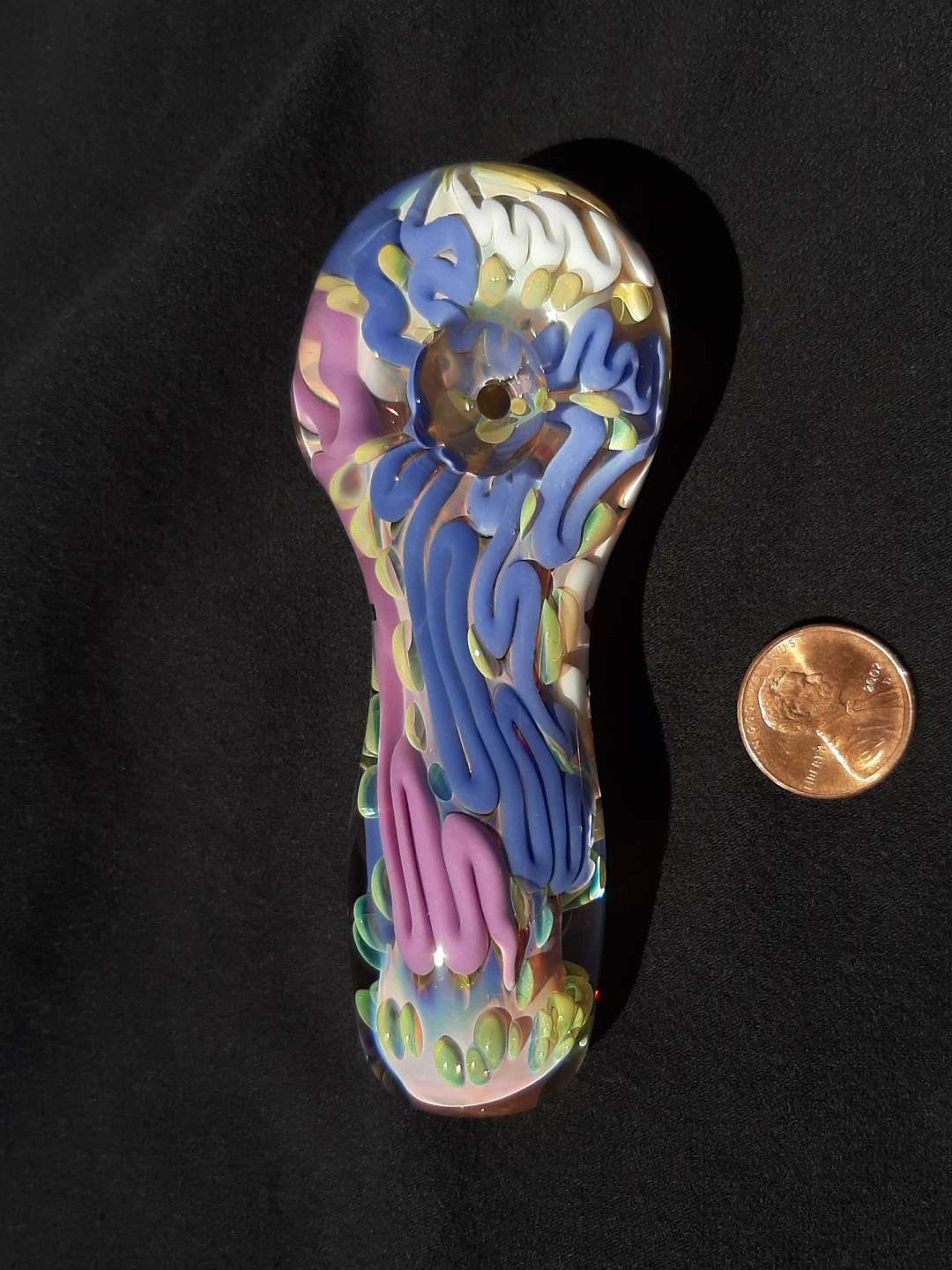 Preview pic of Inside out, color changing, borosilicate glass pipe.  FREE SHIPPING