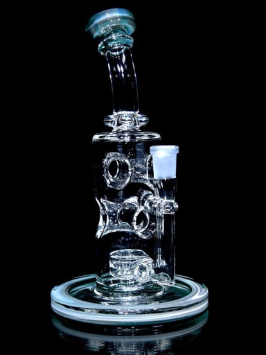 Preview pic of Davin Titland - Color-accented Straight Fab - Silver Fume Trap Green - 14mm Female