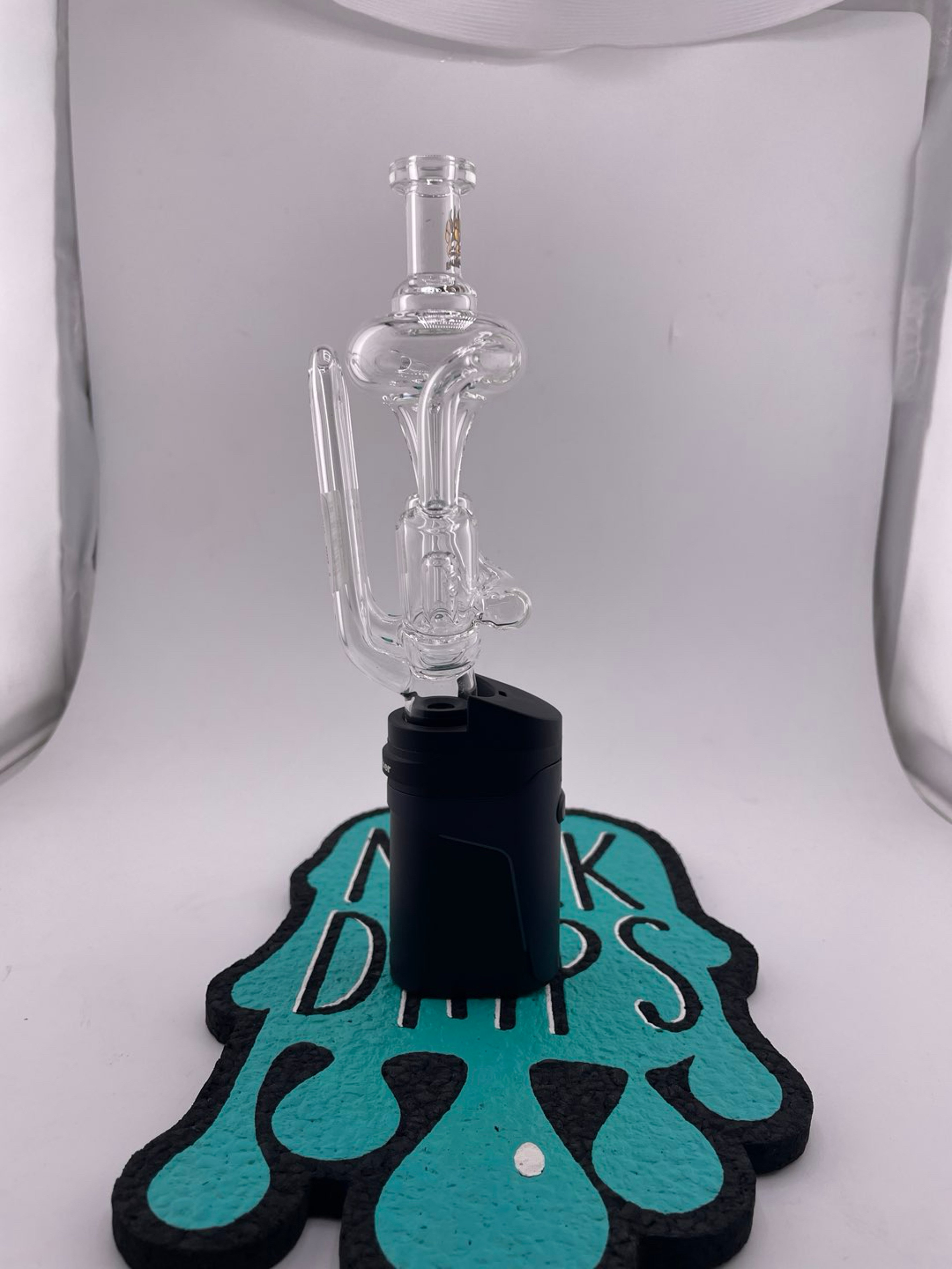 Preview pic of CaliBear Glass Dr. Dabber Ghost² Glass Mouthpiece - Dual Jet Recycler