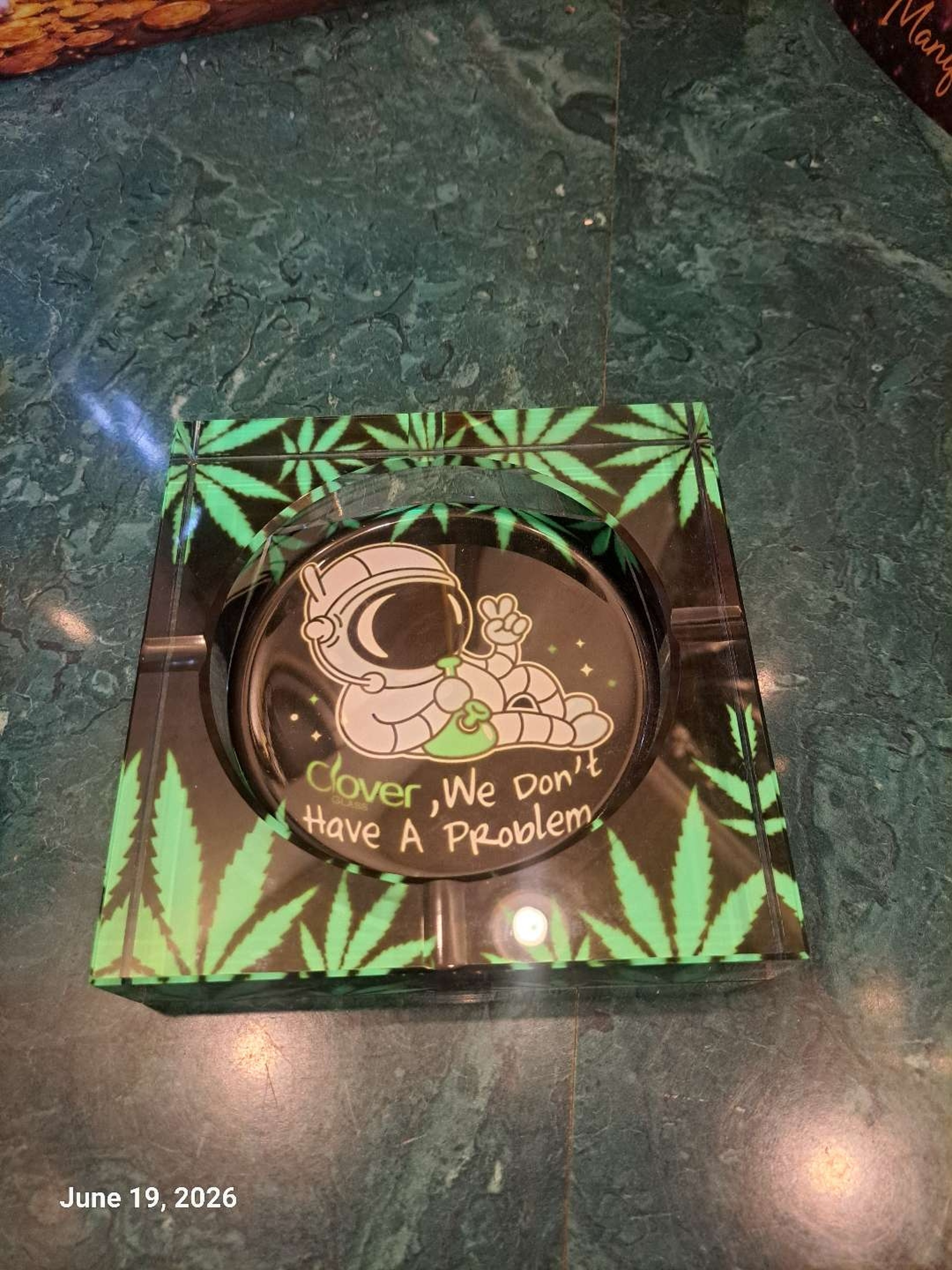 Preview pic of Clover Glass Heavy Large  Ash Tray You Choose