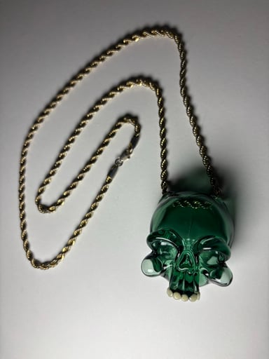 Preview pic of Hendy Atlantis Skull Pendant with Gold-tone Rope Chain