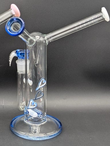 Preview pic of 2K GLASS DUAL COLOR DUAL MOUTH HEART BONG