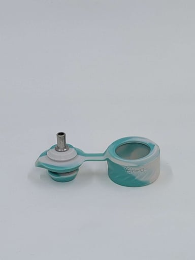 Preview pic of Puffco Pro Custom White and Teal Tie Dye Joystick Cap With Long Joystick