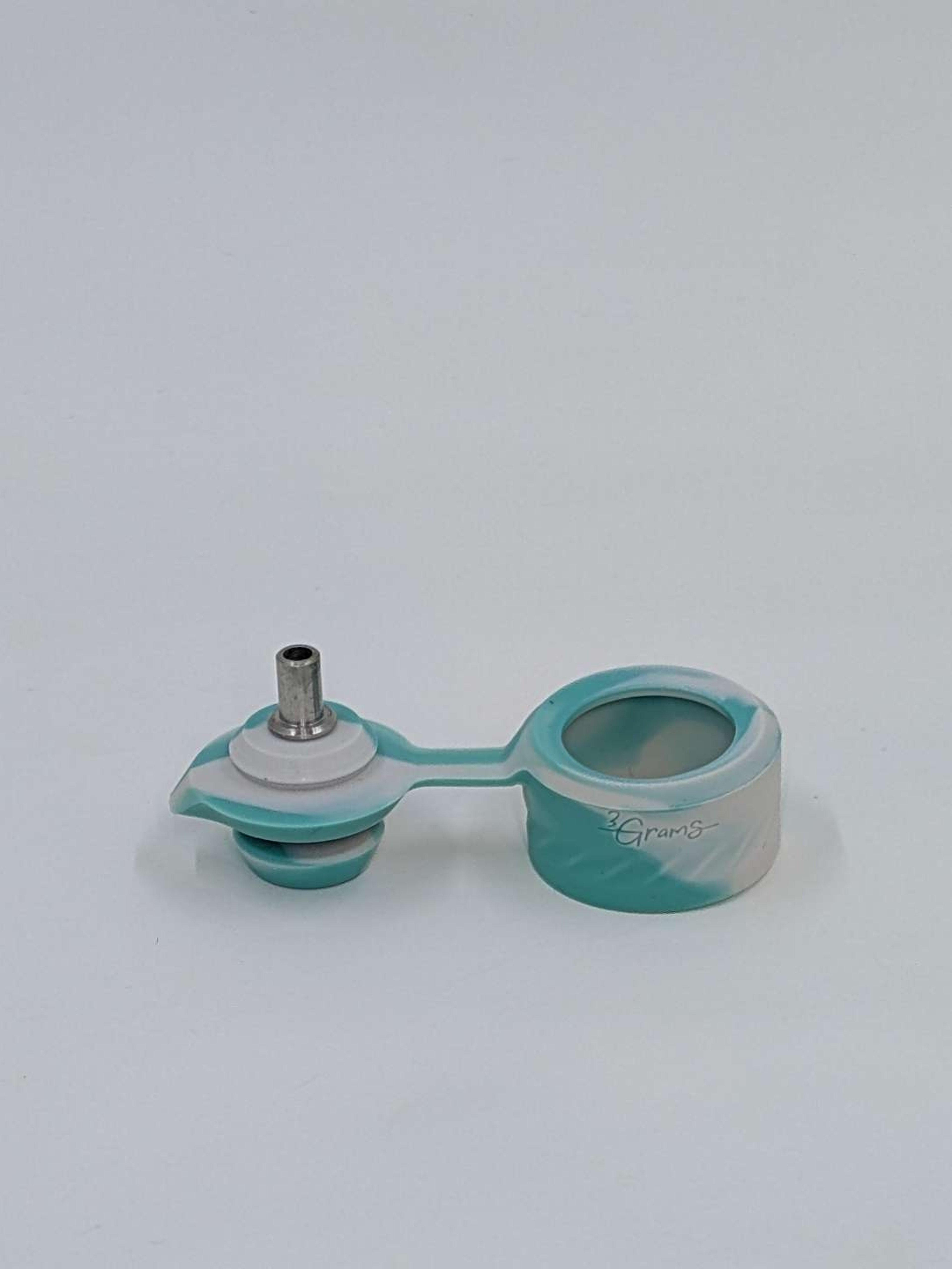 Preview pic of Puffco Pro Custom White and Teal Tie Dye Joystick Cap With Long Joystick