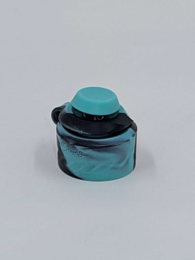 Preview pic of Puffco Pro Custom Black and Teal Tie Dye Joystick Cap With Long Joystick