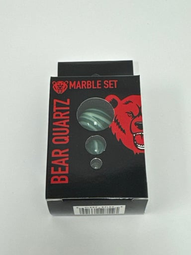Preview pic of Bear Quartz marble set Green with White swirl BRAND NEW