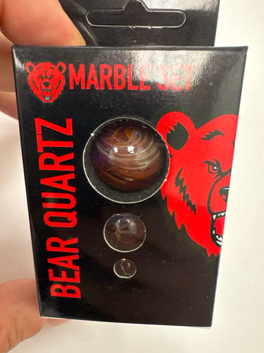 Preview pic of Bear Quartz marble sweat slurper set brown/orange with white swirl (Jupiter)